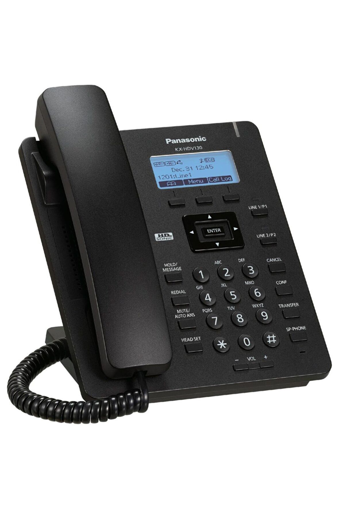 Siyah Masaüstü Telefon Panasonic Kx-hdv130 (ıp/sıp)