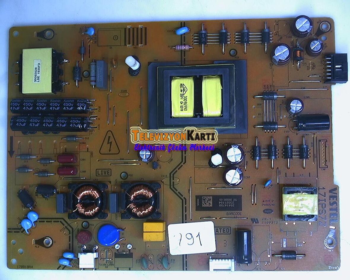 17IPS72 , 23521194 , 170818R4 , Toshiba 43T663DB , Hitachi 43HK25T74U , Power Board , Besleme Kartı