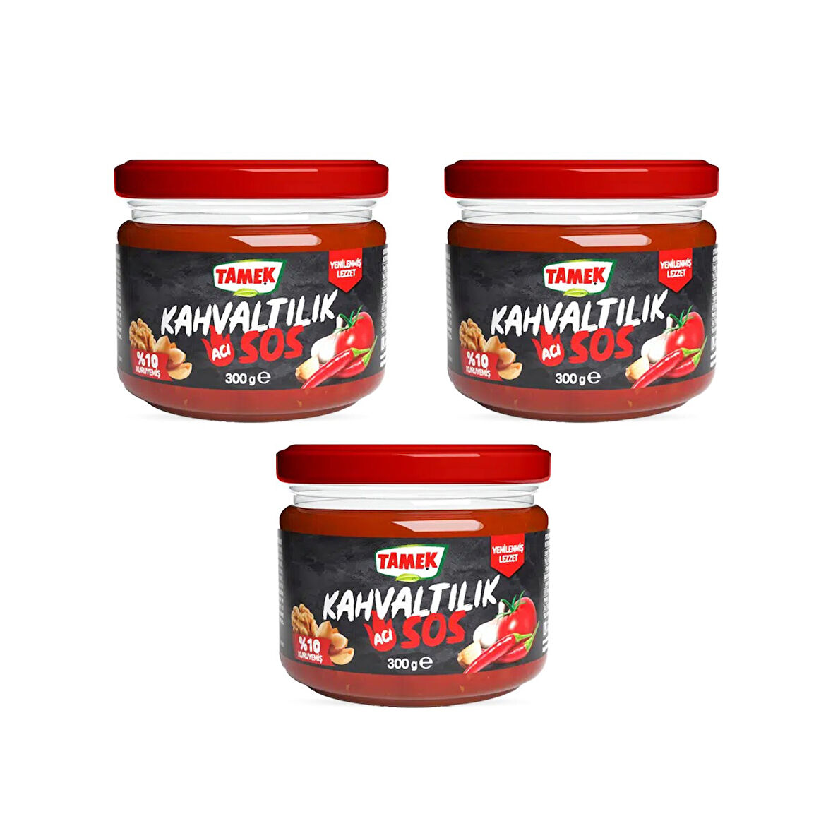 Tamek Kahvaltılık Acı Sos 300 gr x 3 Adet