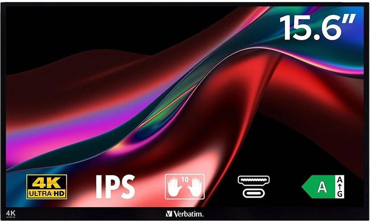 Verbatim 32238 PMT-15 4K 15.6'' Dokunmatik Metal Kasa Taşınabilir Monitör