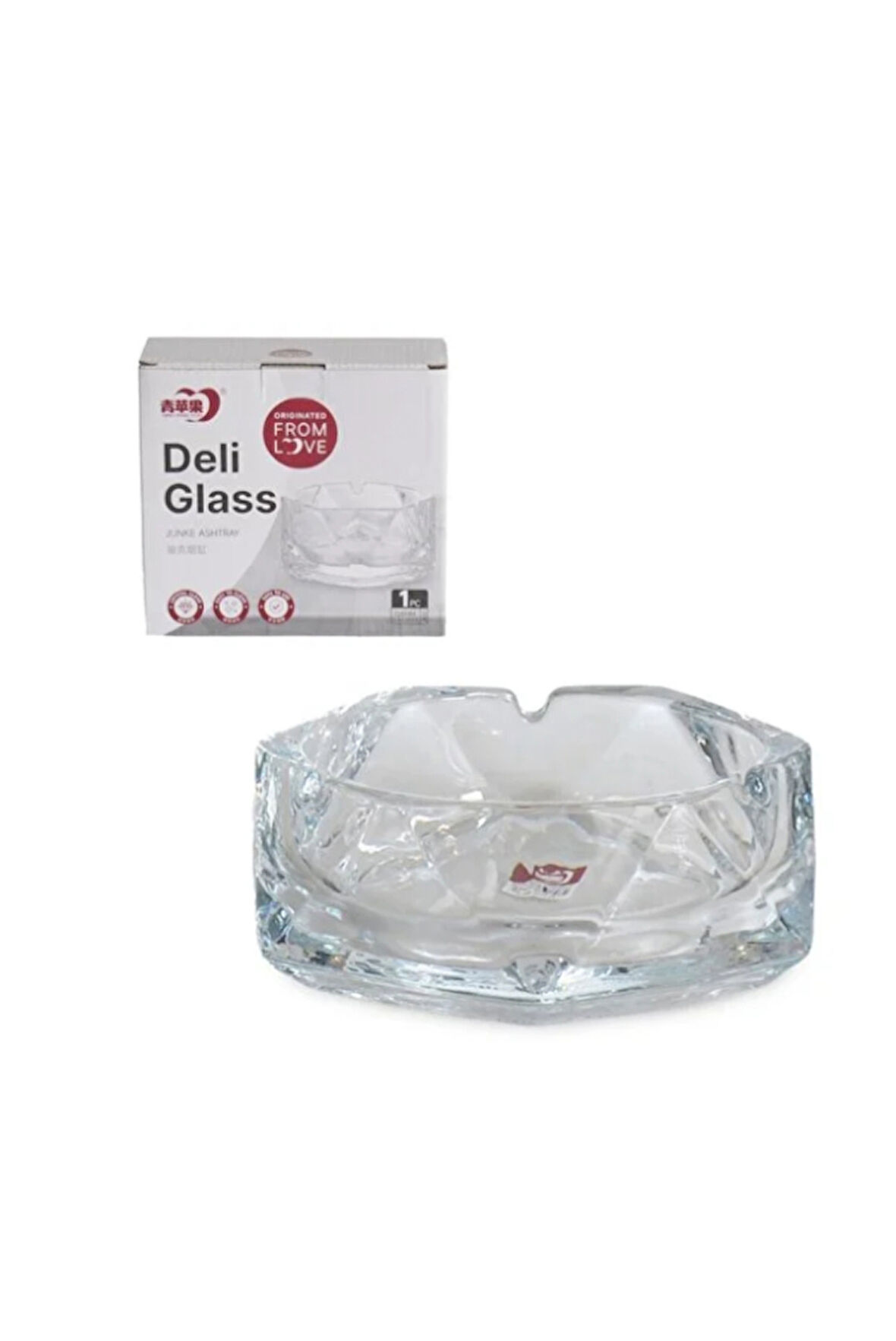 Deli Glass Kristal Cam Kül Tablası Küllük YG1201/1