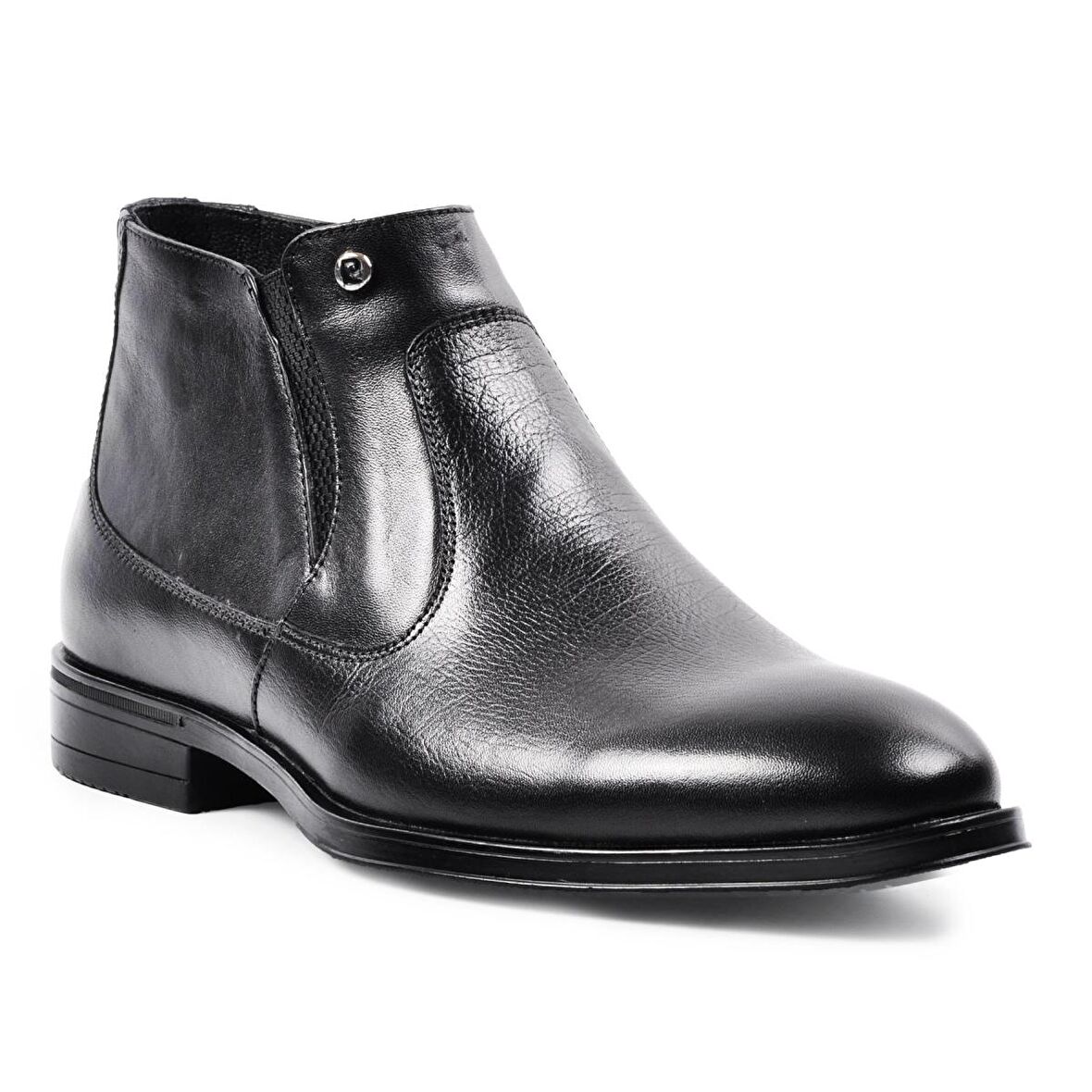 Pierre Cardin 1196063 Sivri Burun Kısa Topuk Fermuarlı Günlük Siyah Klasik Bot Hakiki Deri
