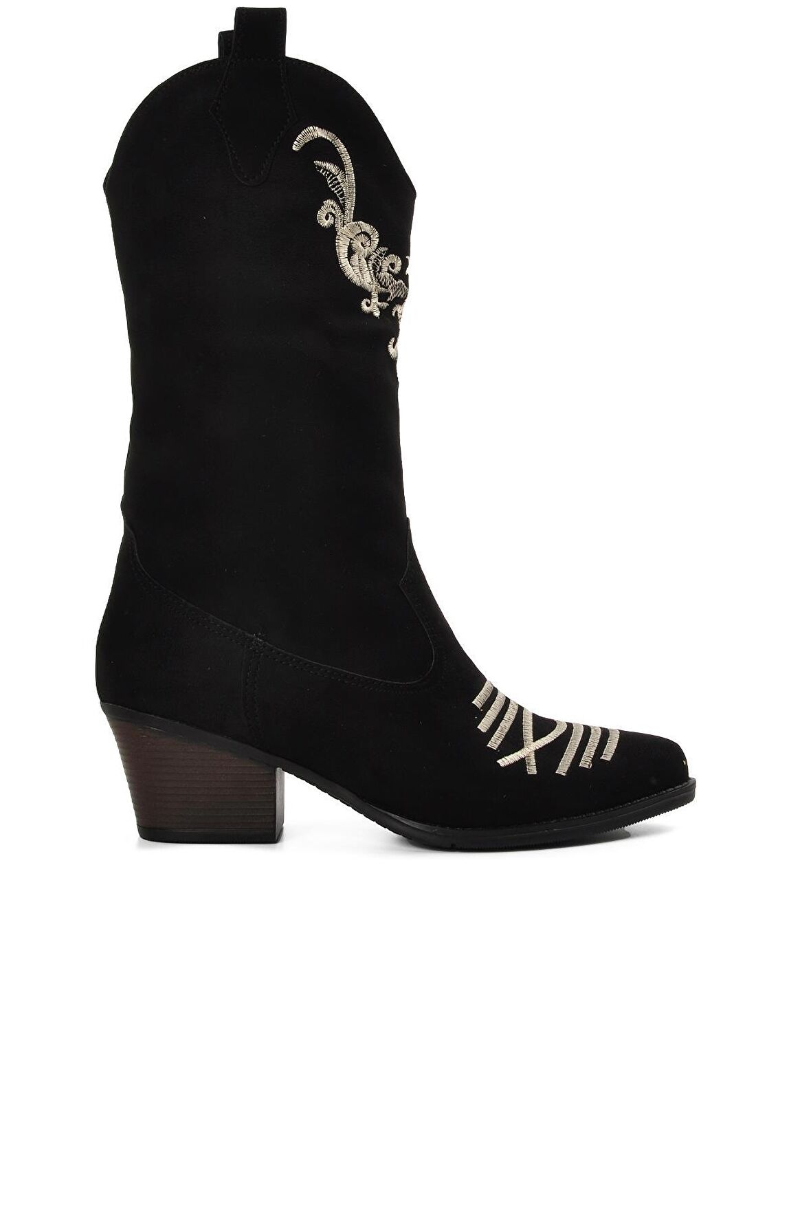 Park Moda K876 Siyah Süet Kadın Western Bot