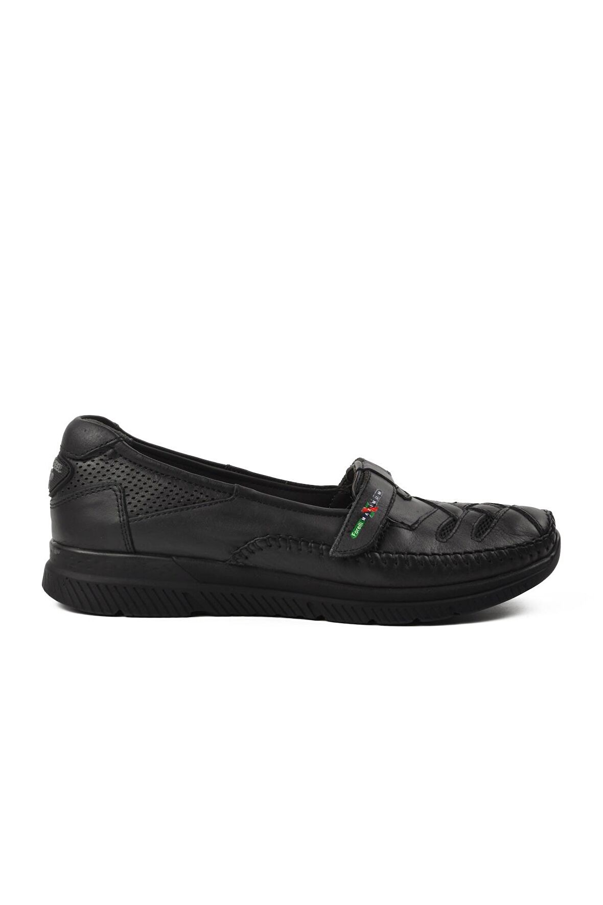 Forelli 29429-1 Elena Siyah Hakiki Deri Kadın Comfort Ayakkabı