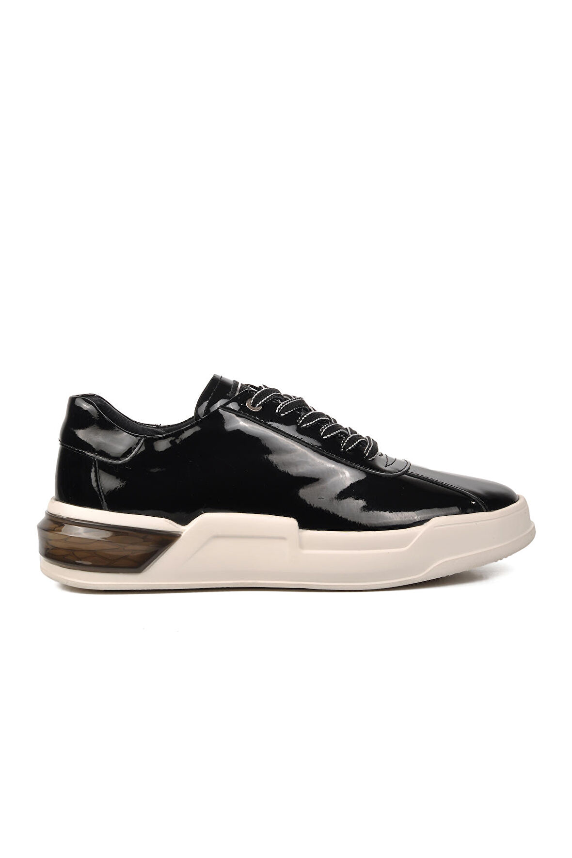 Marcomen 152-19197 Siyah Rugan-Beyaz Hakiki Deri Erkek Sneaker