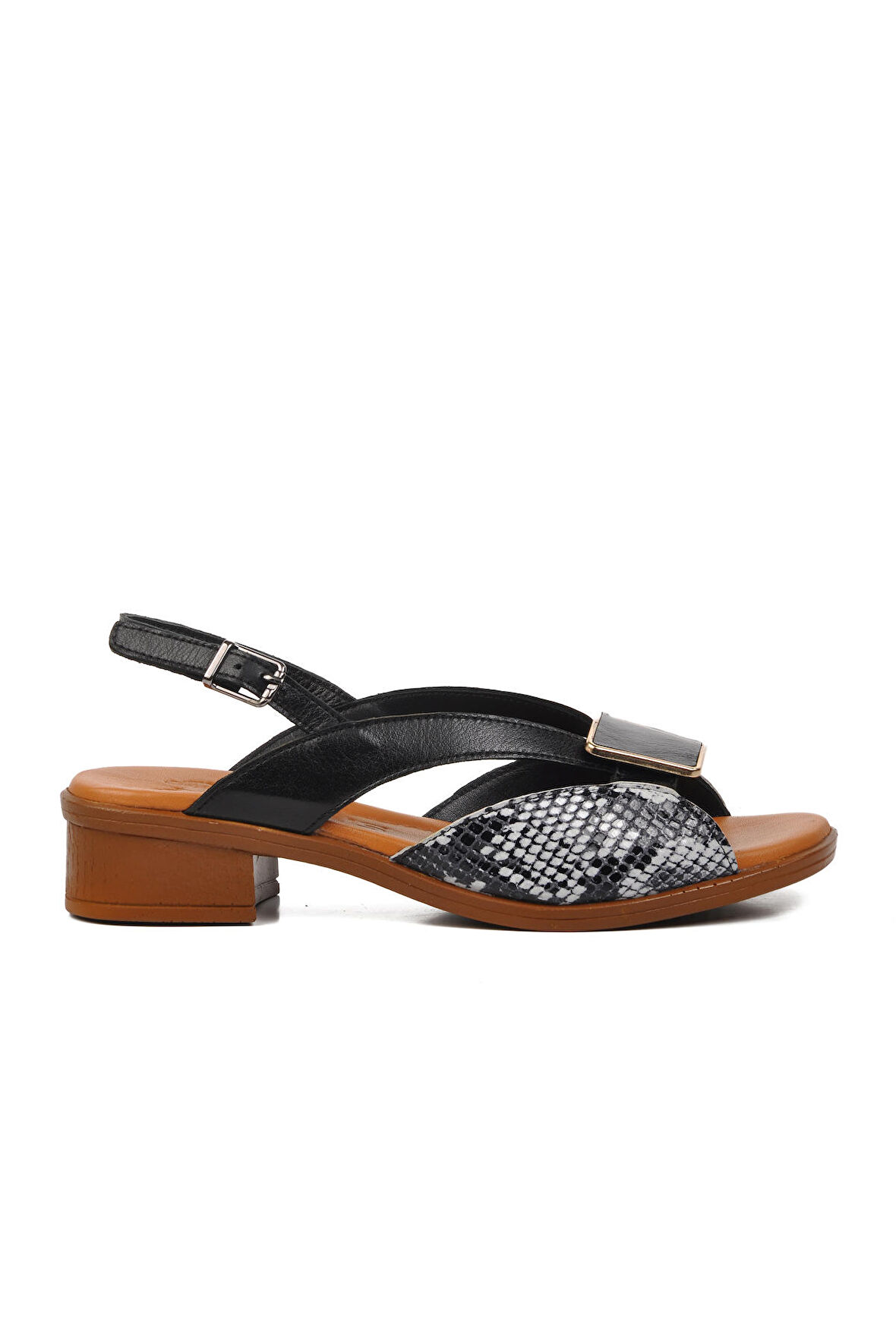 Venüs 24026020Y Siyah Hakiki Deri Kadın Sandalet