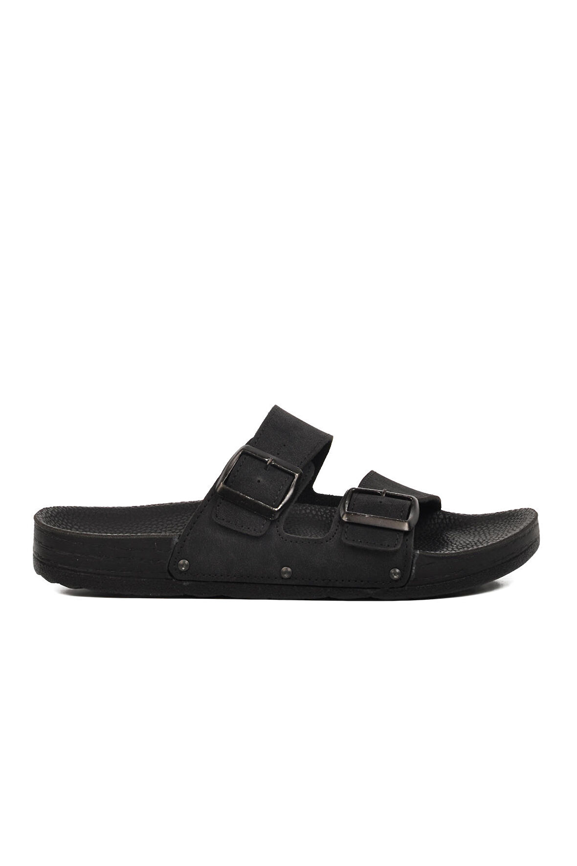 Pierre Cardin PC-7241 Siyah Nubuk Çift Bantlı Erkek Terlik
