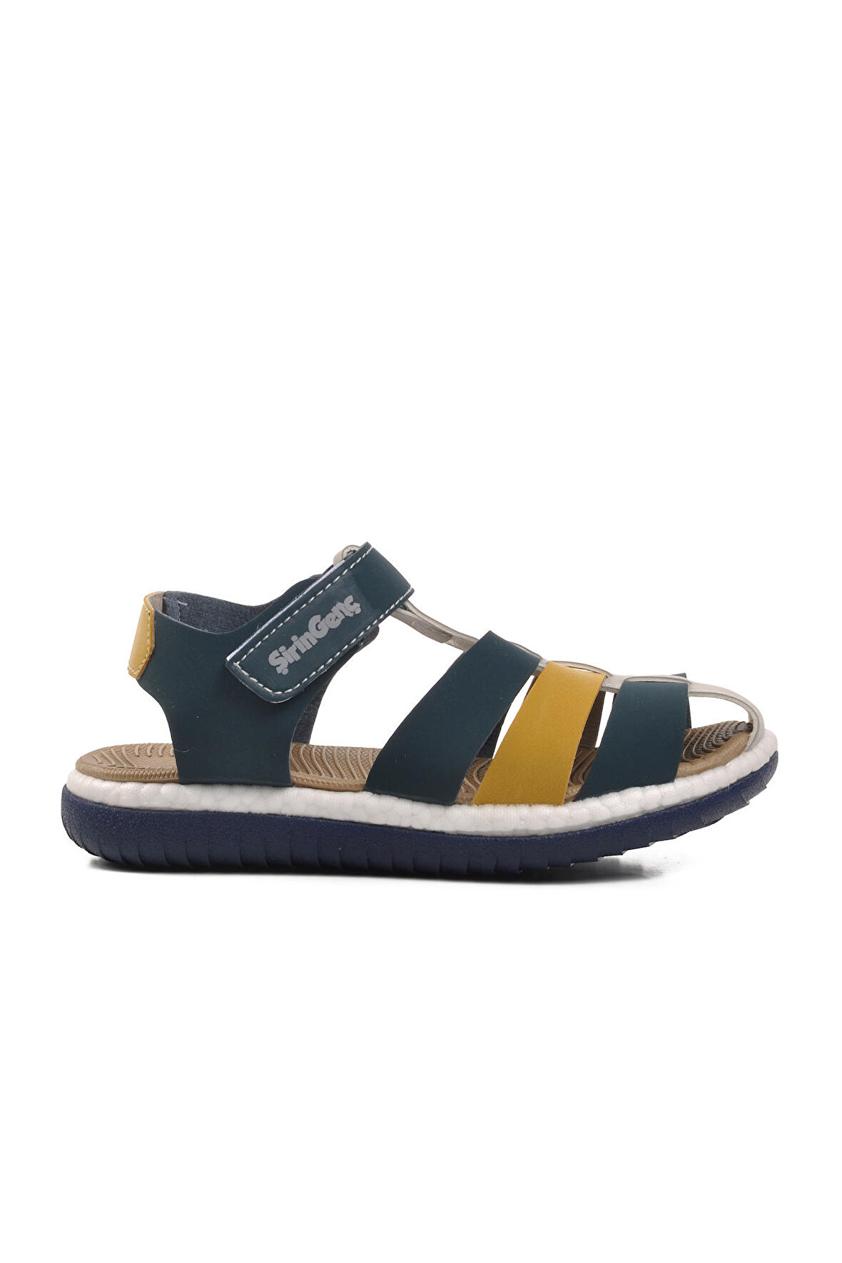 Ayakmod 24-998-P Lacivert-Nubuk-Sarı Çocuk Sandalet