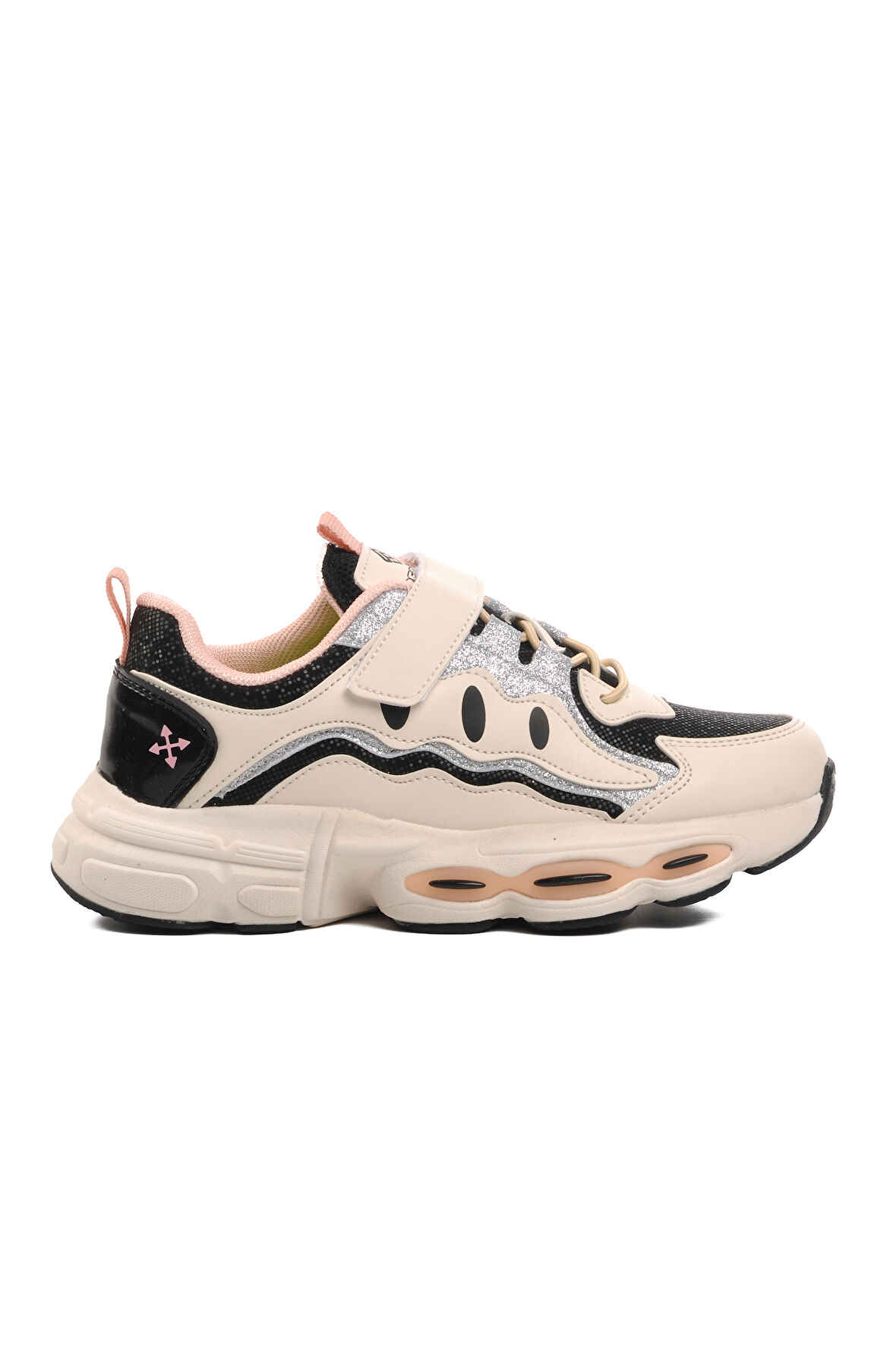 Pepino 1751-F Krem-Siyah Cırtlı Unisex Çocuk Sneaker