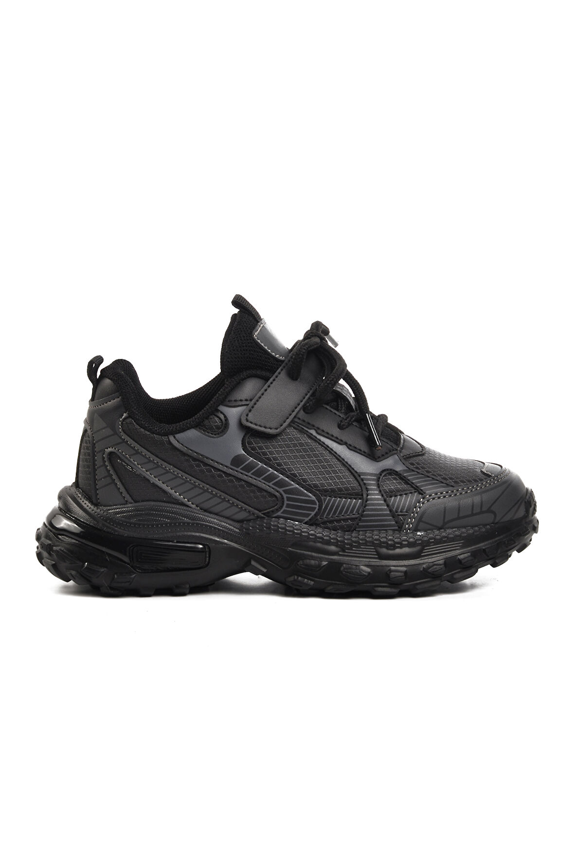 Pepino 1740-F Siyah-Füme Cırtlı Unisex Çocuk Sneaker
