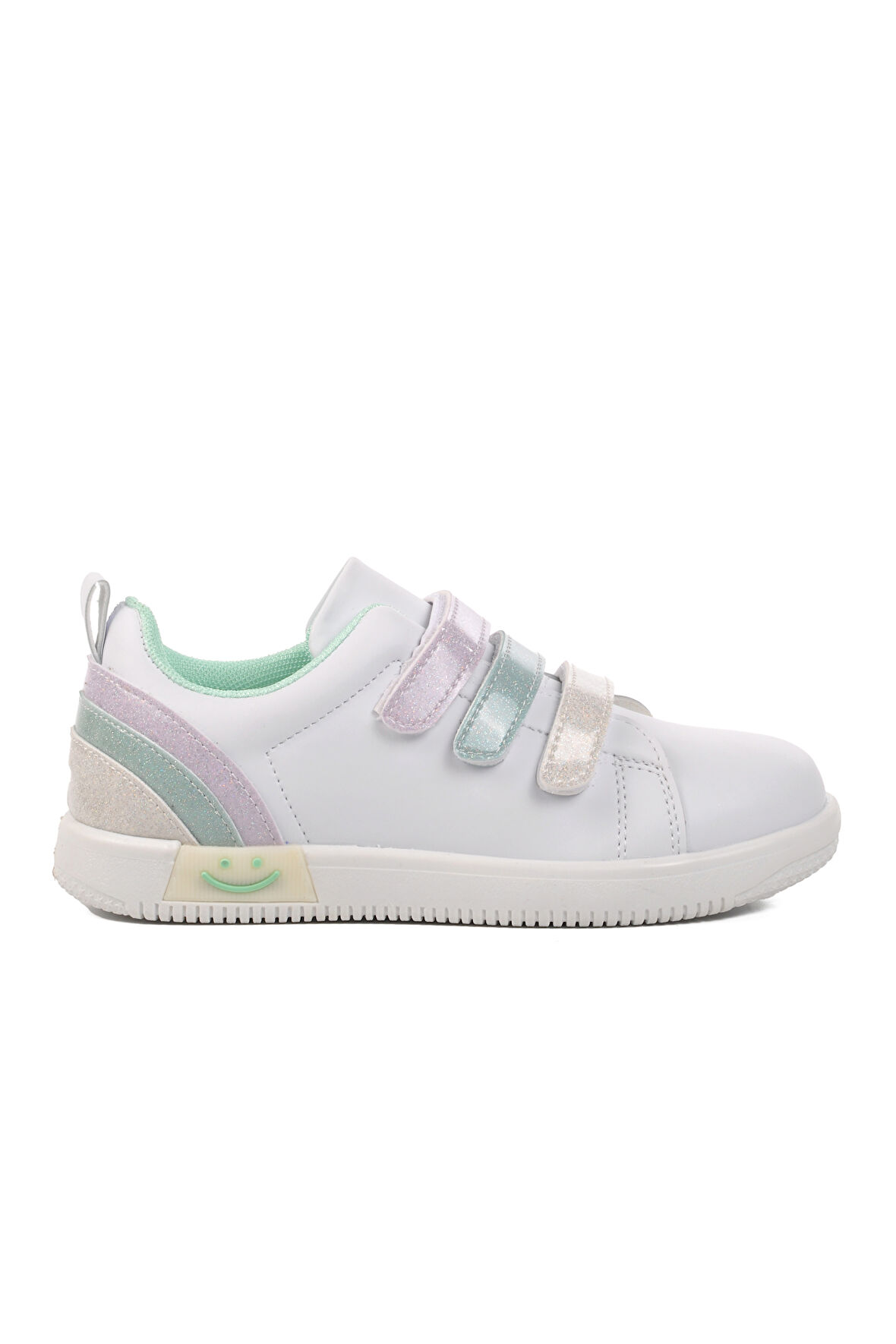 Walkway Beyaz-Mint Unisex Cırtlı Çocuk Sneaker 6502-F 