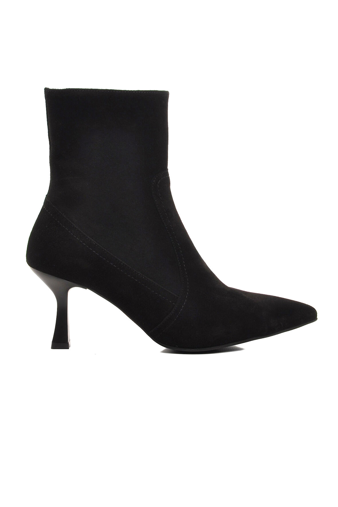 Ayakmod DS-60 Siyah Süet Hakiki Deri İçi Polarlı Kadın Topuklu Bot