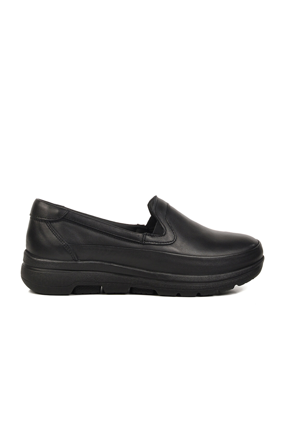 Siyah Hakiki Deri Anatomik Kadın Casual Ayakkabı 1049 Z