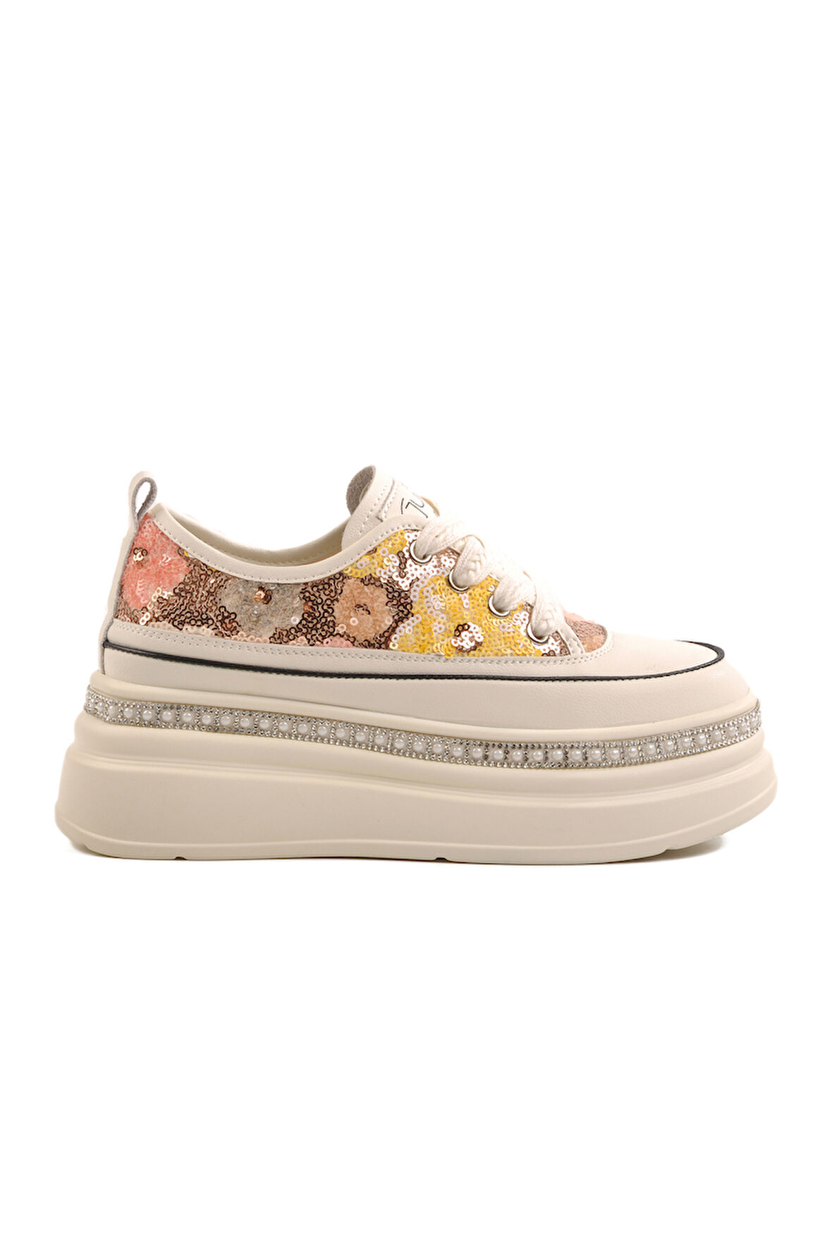 Sarı Yüksek Taban Kadın Sneaker 25Y423-6 Z
