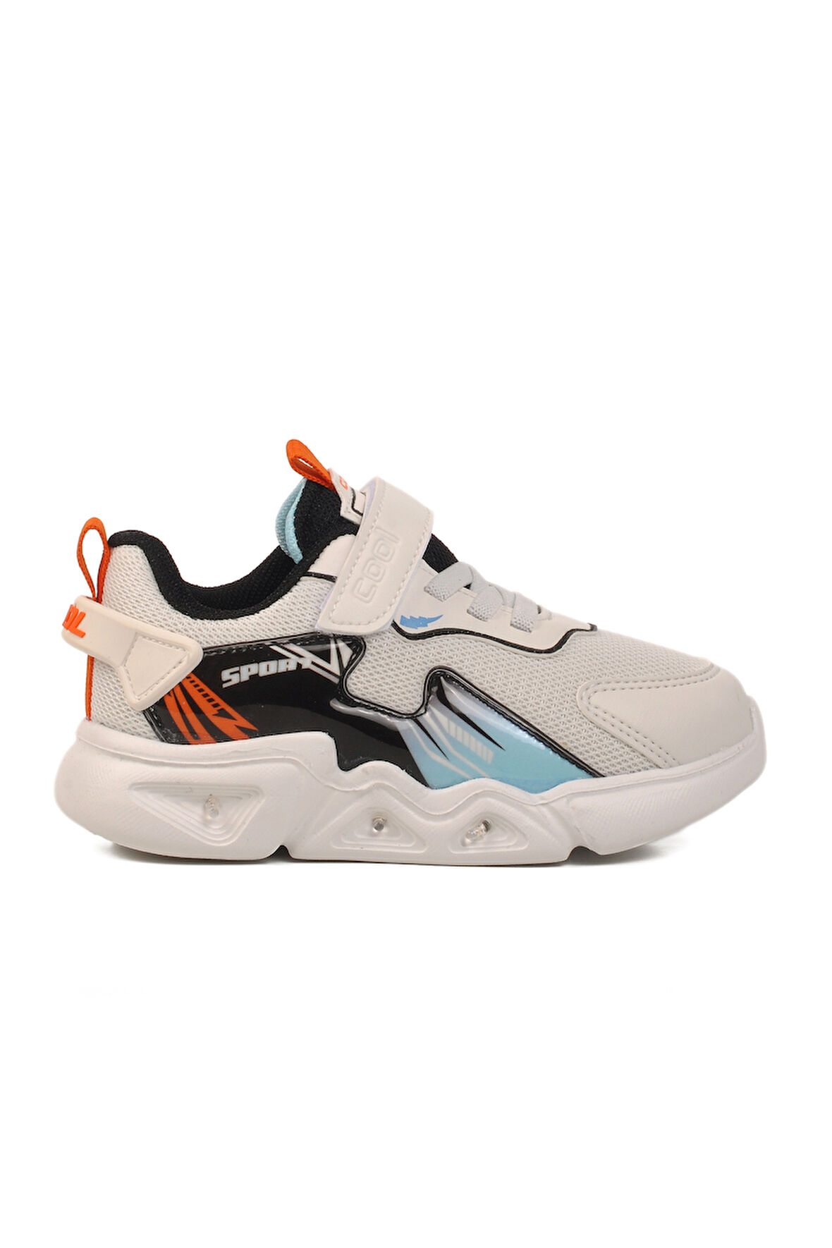 Beyaz Işıklı Cırtlı Unisex Çocuk Spor Ayakkabı Ruby P