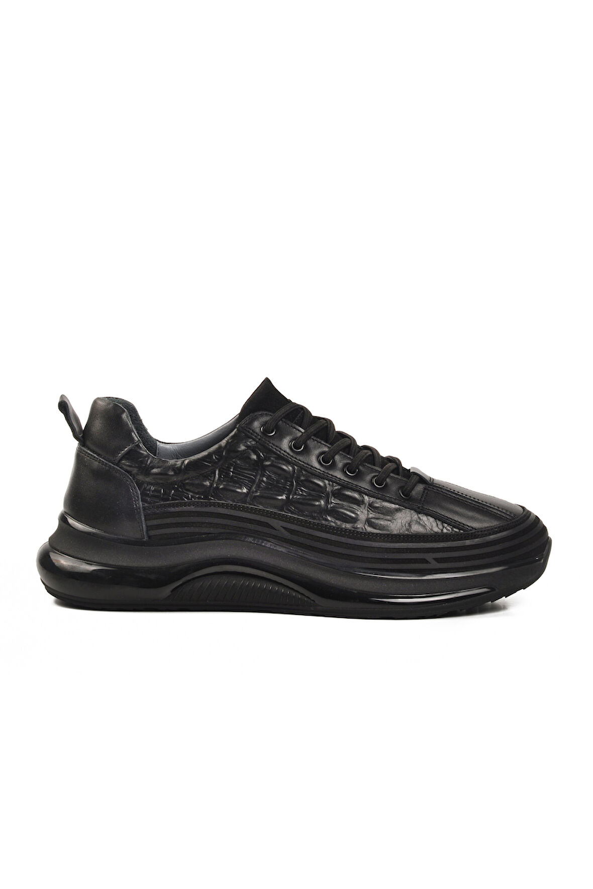 Siyah Hakiki Deri Erkek Sneaker 1004 M