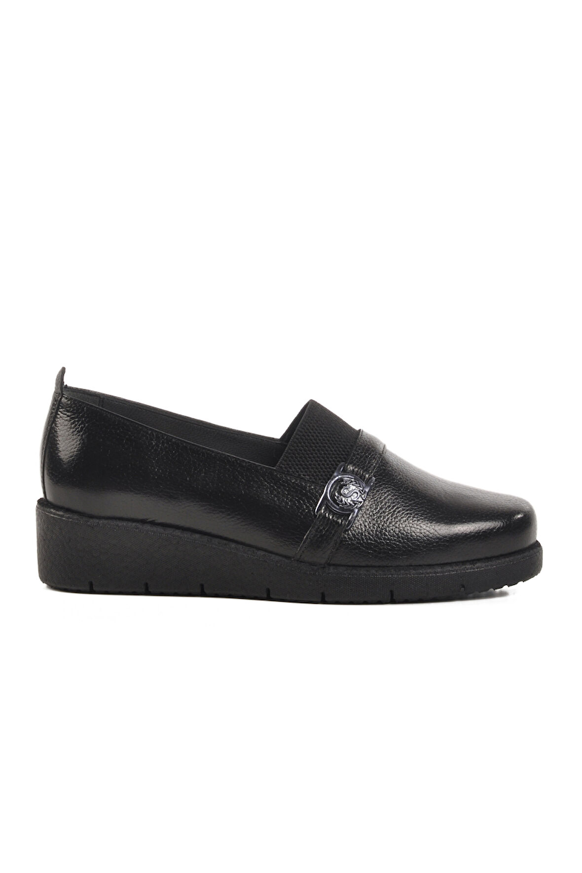 Siyah Hakiki Deri Kadın Casual Ayakkabı BB0114 Z