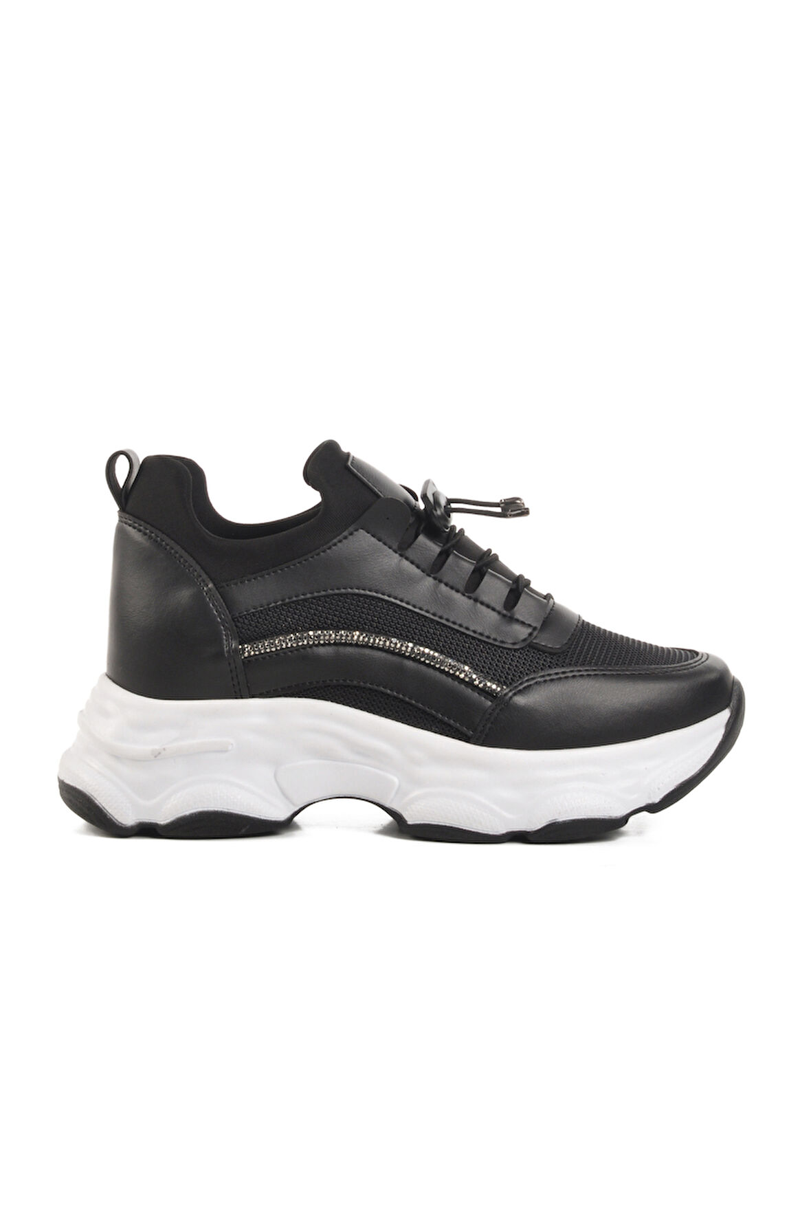 Siyah Yüksek Taban Kadın Sneaker 6064 Z