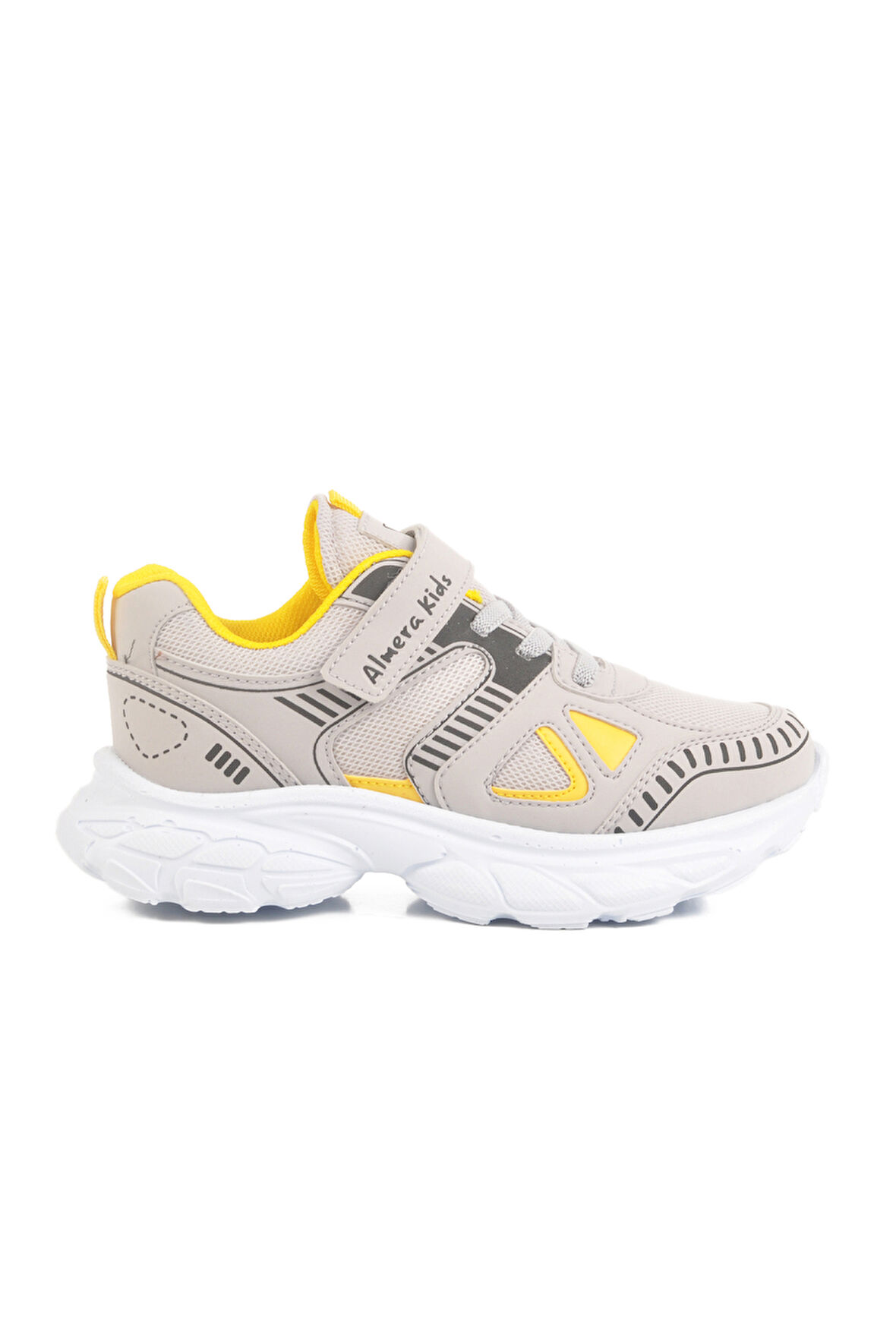 Buz Sarı Cırtlı Fileli Unisex Çocuk Spor Ayakkabı 1500 F