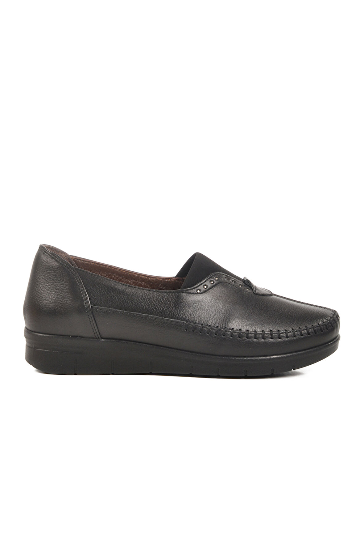 Siyah Hakiki Deri Kadın Anatomik Casual Ayakkabı 42637 Z