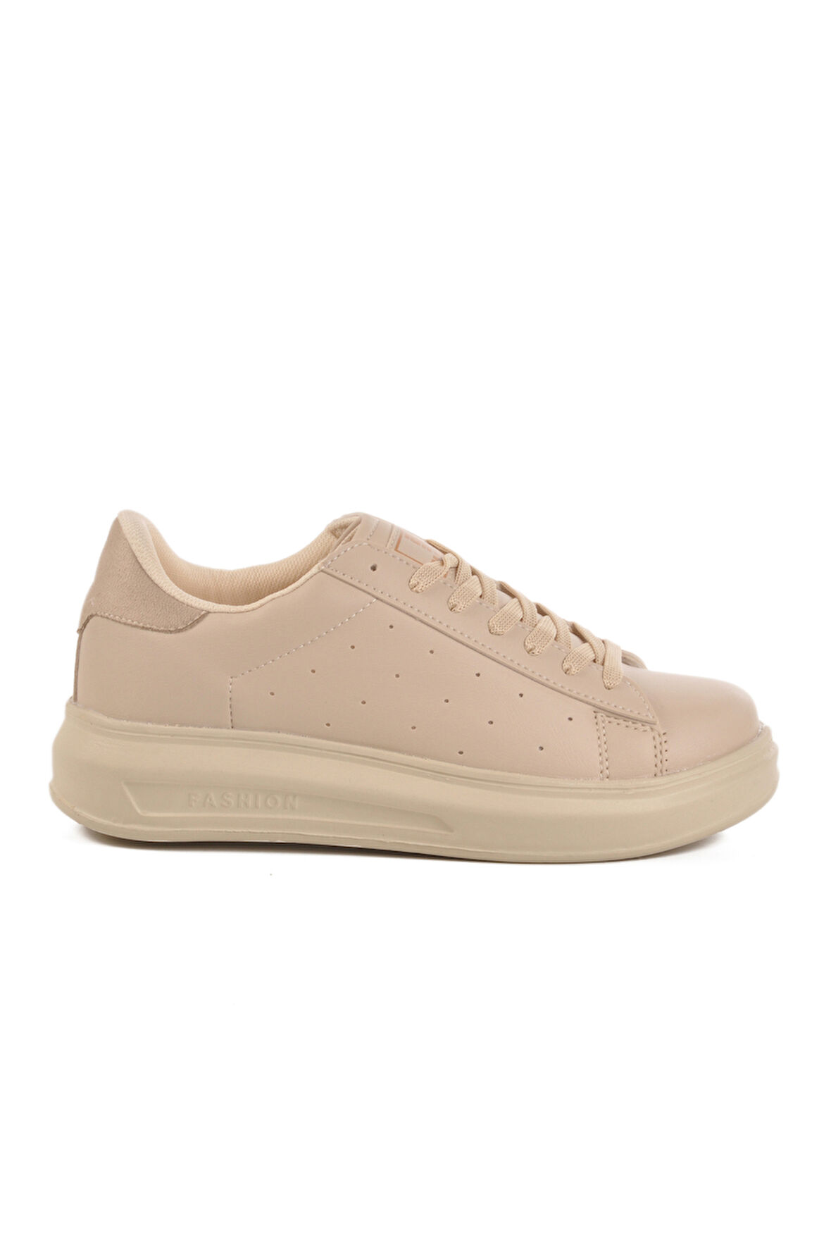 Ekru Bağcıklı Kadın Sneaker 156 G