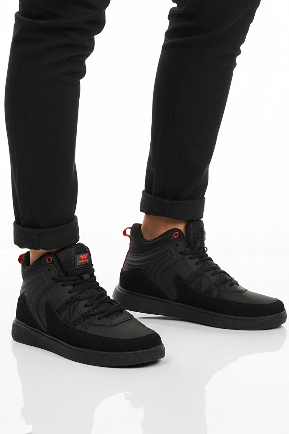 Siyah Hafif Esnek Bağcıklı Erkek Spor Ayakkabı Ferra 2808 M