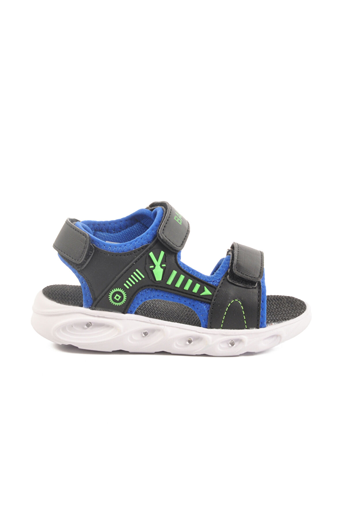 Siyah Saks Cırtlı Işıklı Erkek Çocuk Spor Sandalet 018125 P