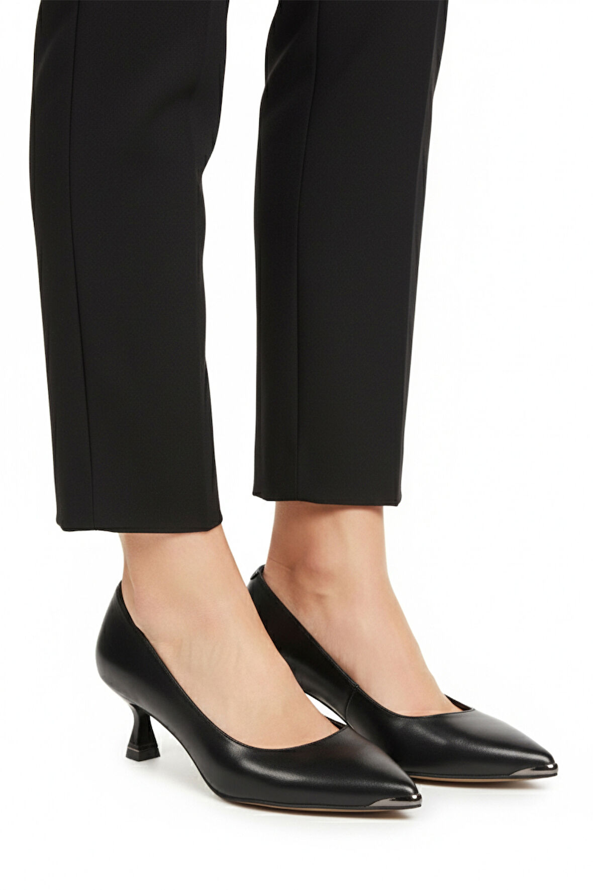 Siyah İnce Kısa Topuklu Kadın Abiye Ayakkabı 357171 Z