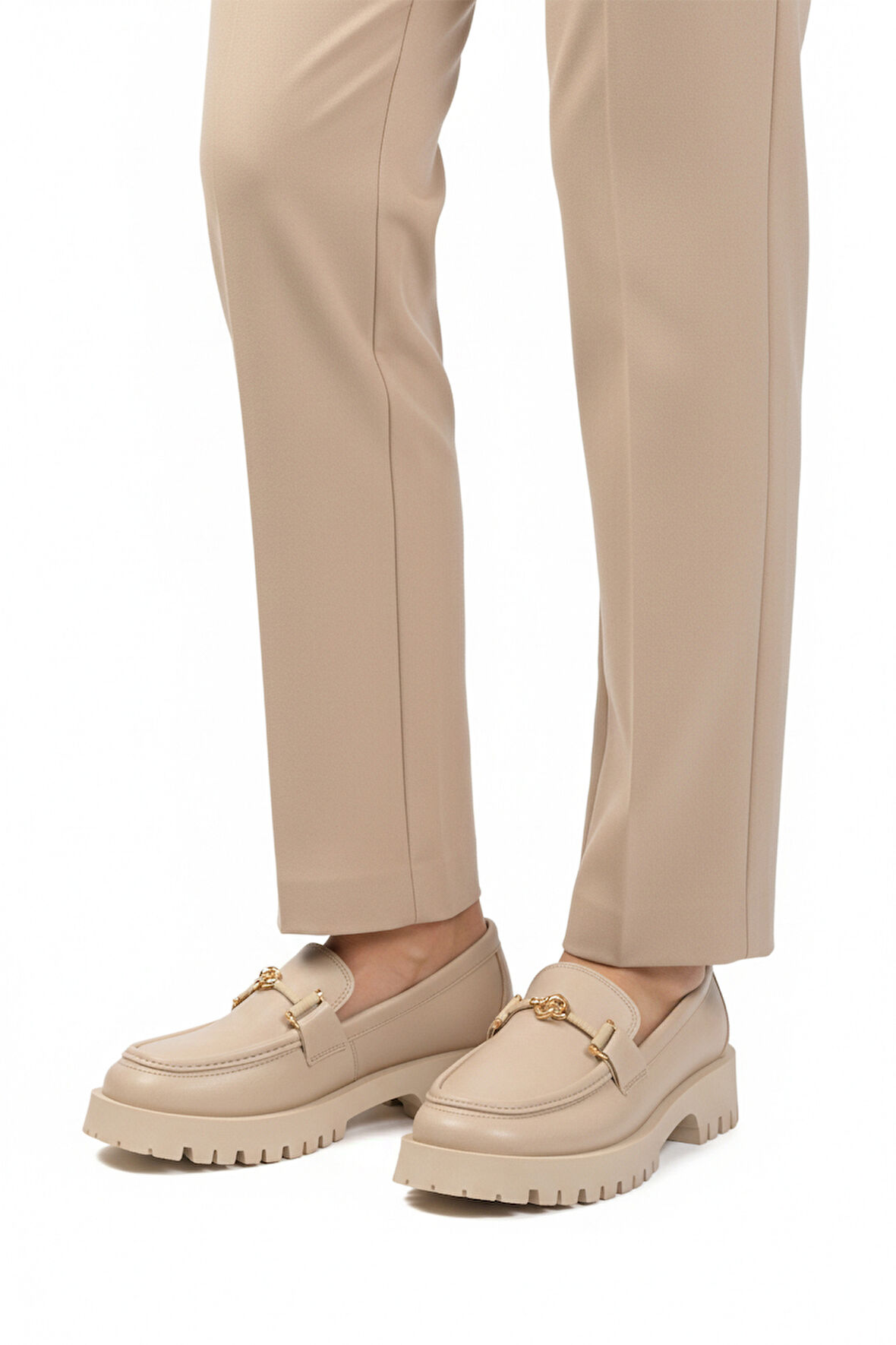 Bej Cilt Kalın Taban Kadın Casual Ayakkabı 547825 Z
