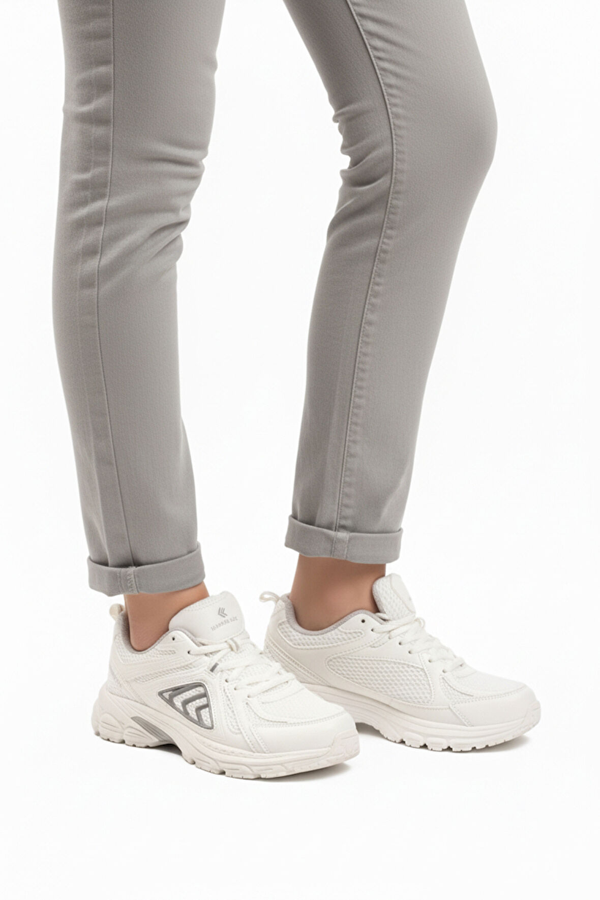 Beyaz Hafızalı Taban Hafif Esnek Fileli Unisex Spor Ayakkabı Dipper G