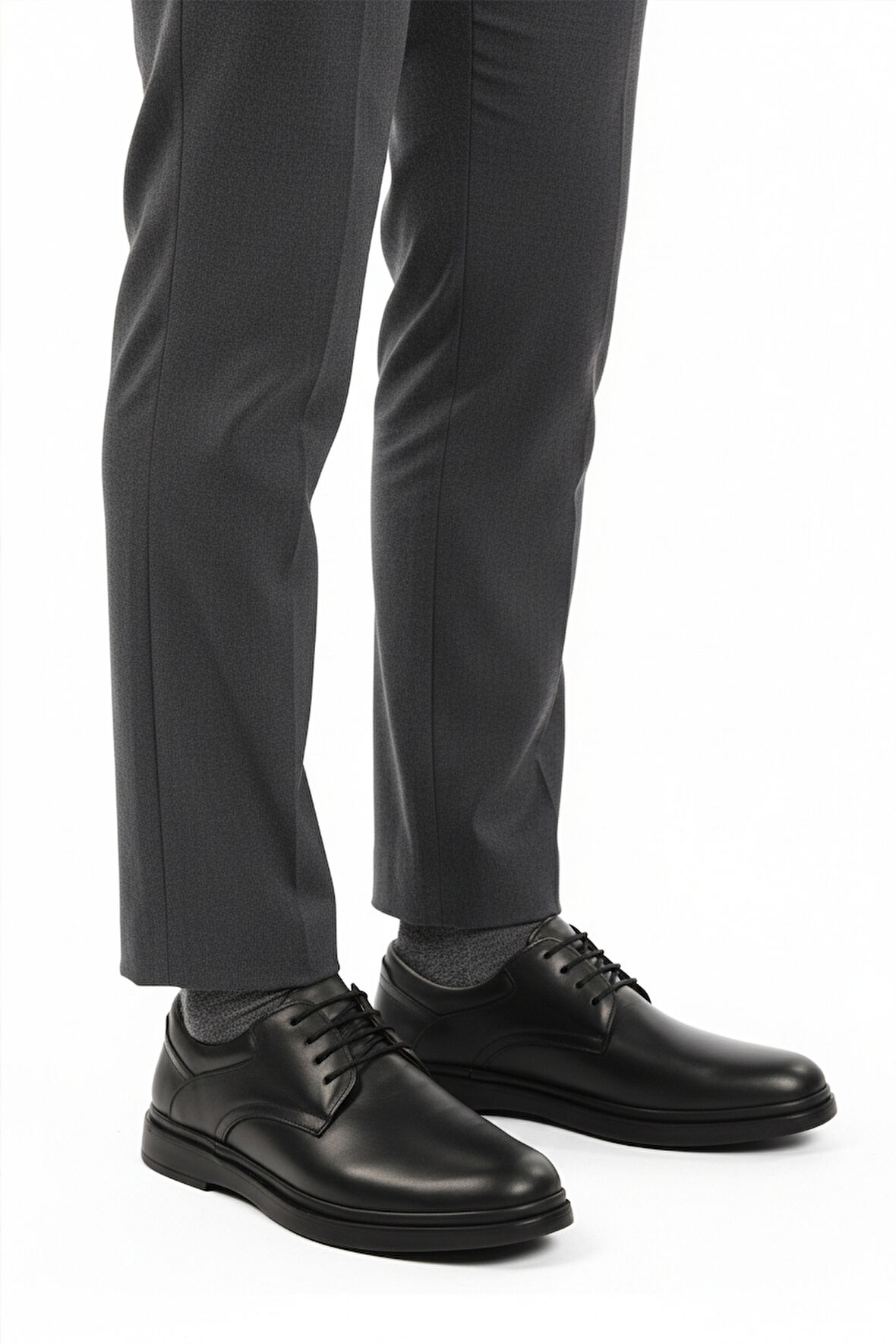 Siyah Hakiki Deri Erkek Casual Ayakkabı DSN 2027 M