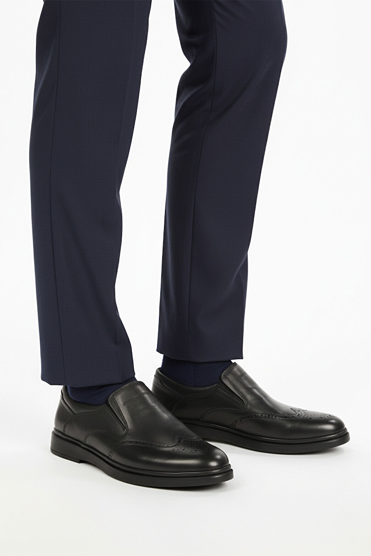 Siyah Hakiki Deri Erkek Casual Ayakkabı DSN 2031 M