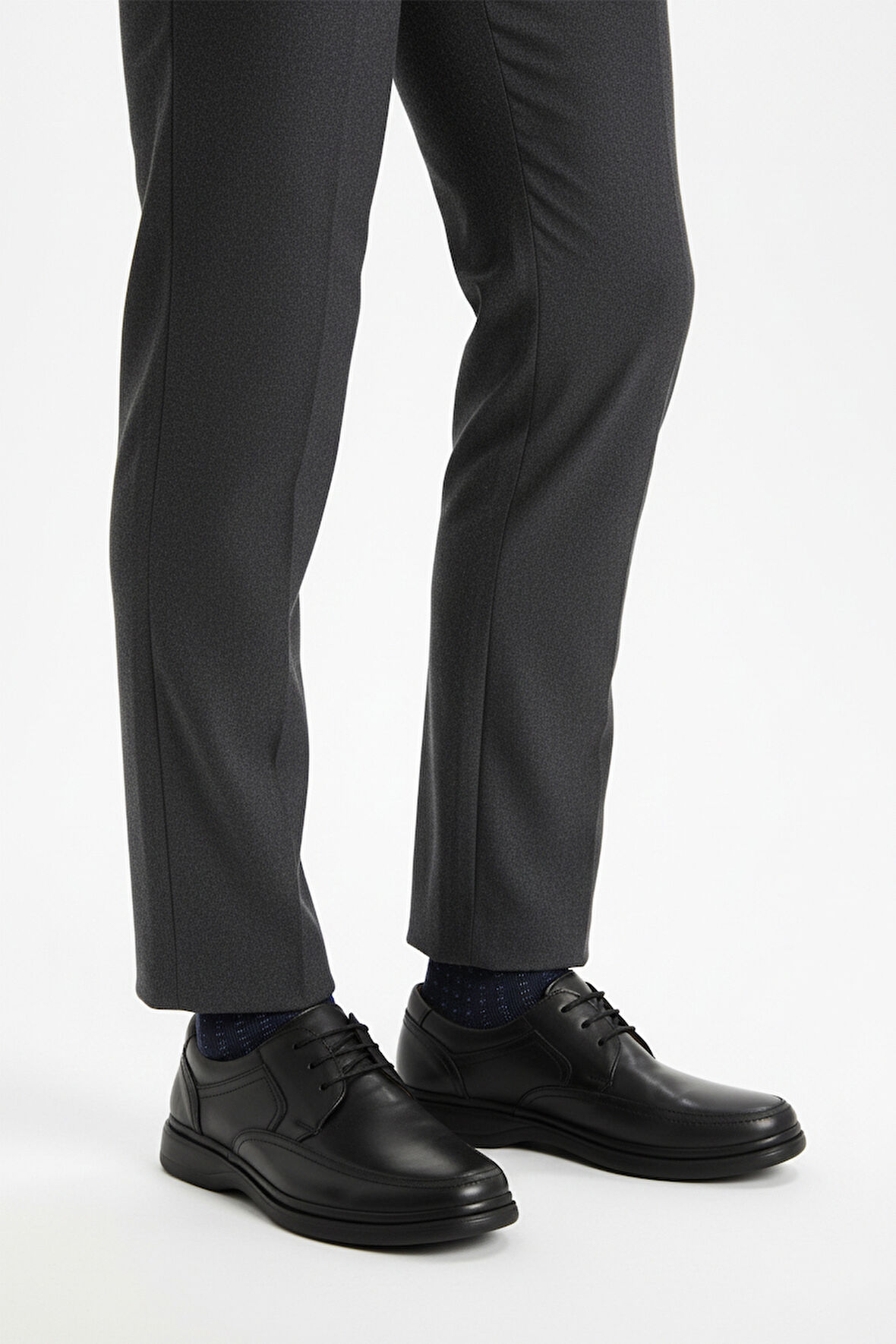 Siyah Hakiki Deri Erkek Casual Ayakkabı DSN 2038 M