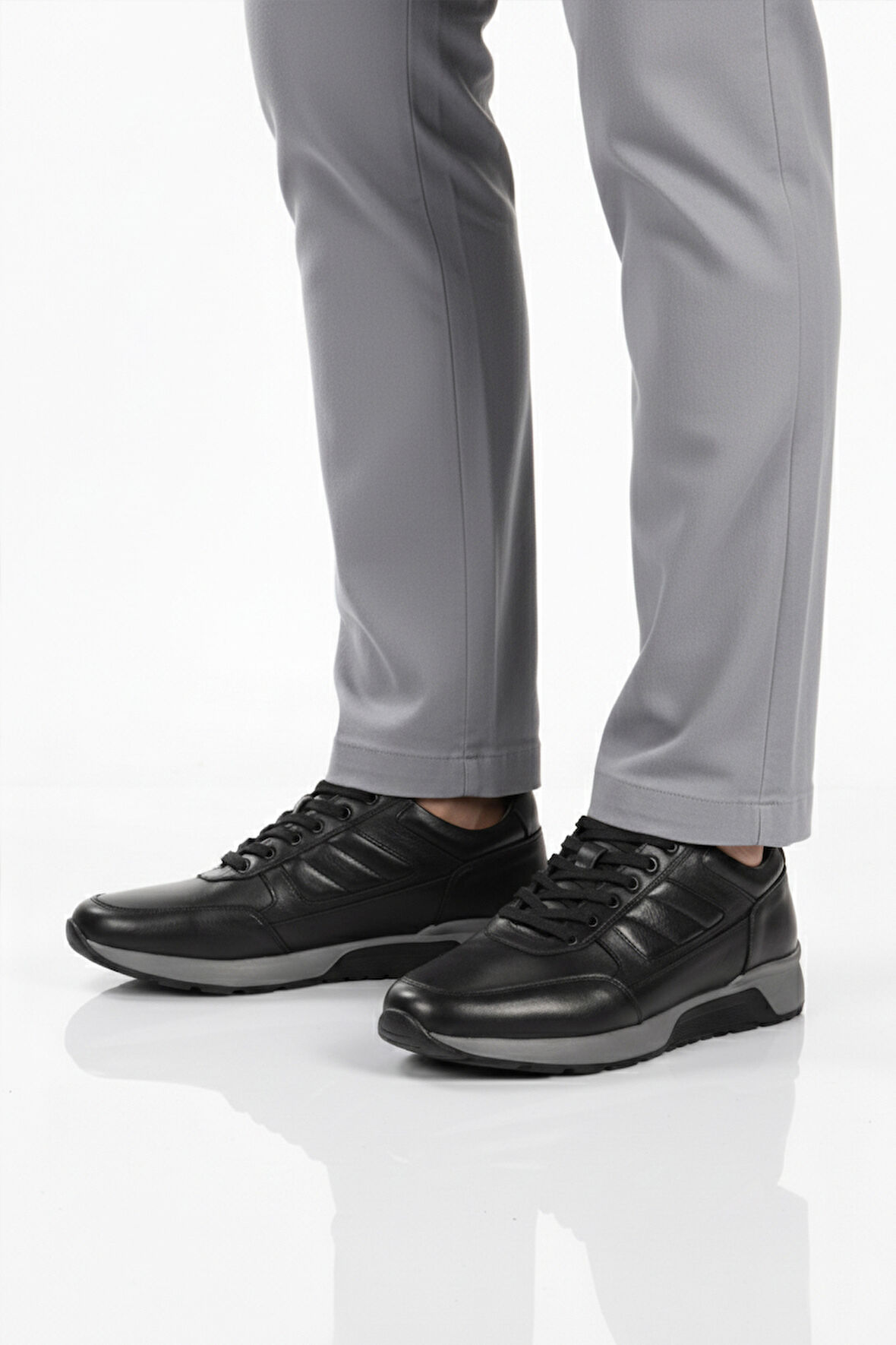 Siyah Hakiki Deri Erkek Casual Ayakkabı 2720-1 M