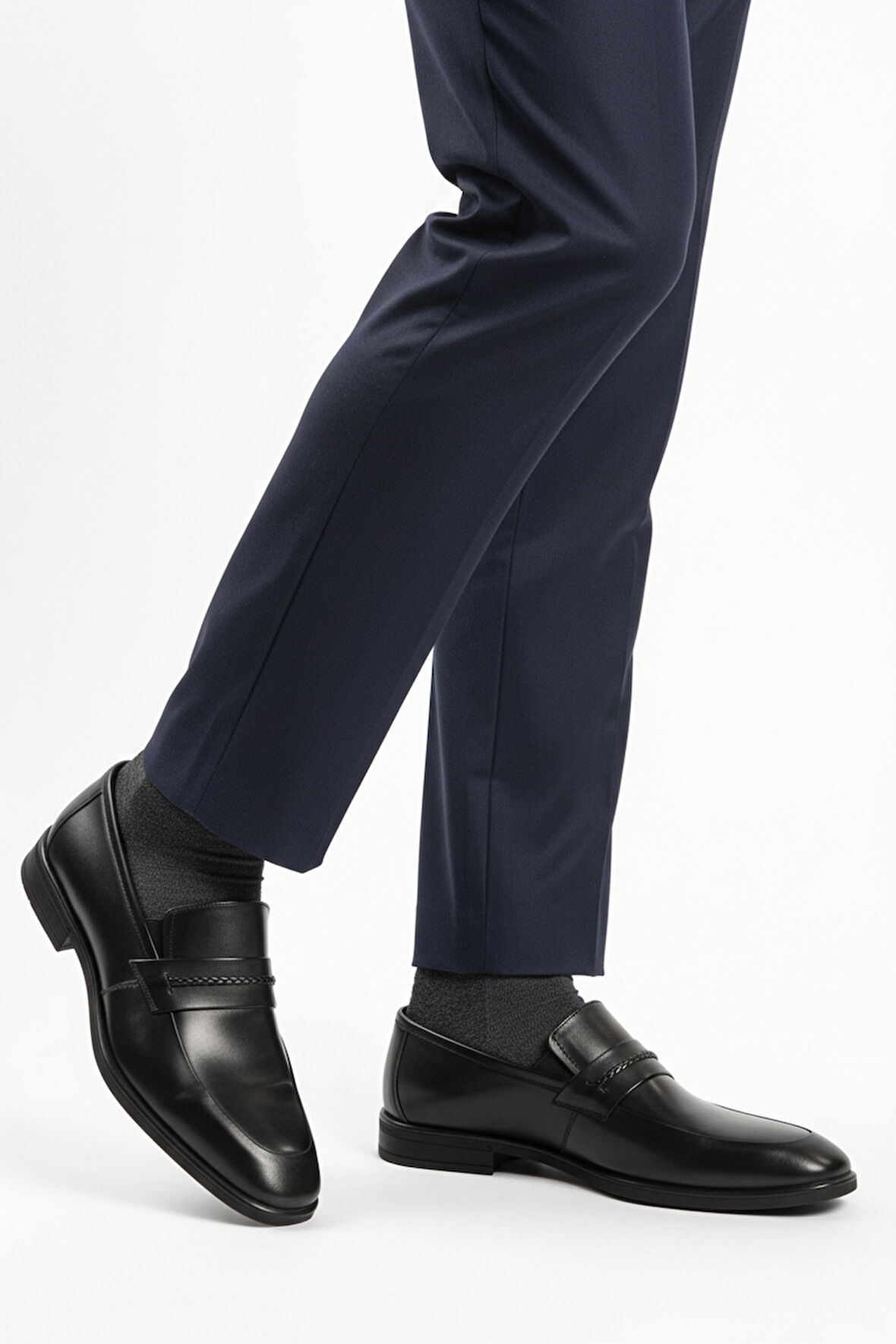 Siyah Hakiki Deri Kaymaz Taban Erkek Klasik Ayakkabı 854 M