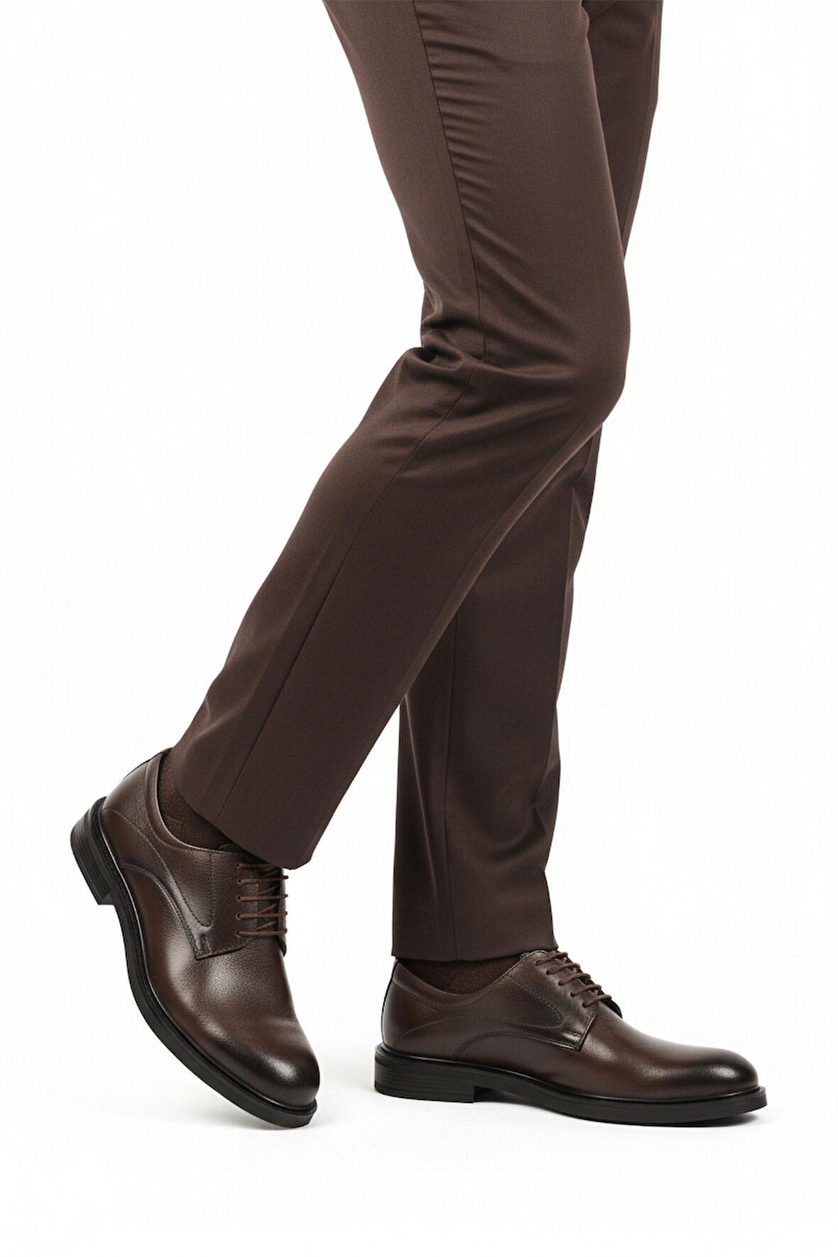 Kahve Hakiki Deri Kaymaz Taban Erkek klasik Ayakkabı 623 M