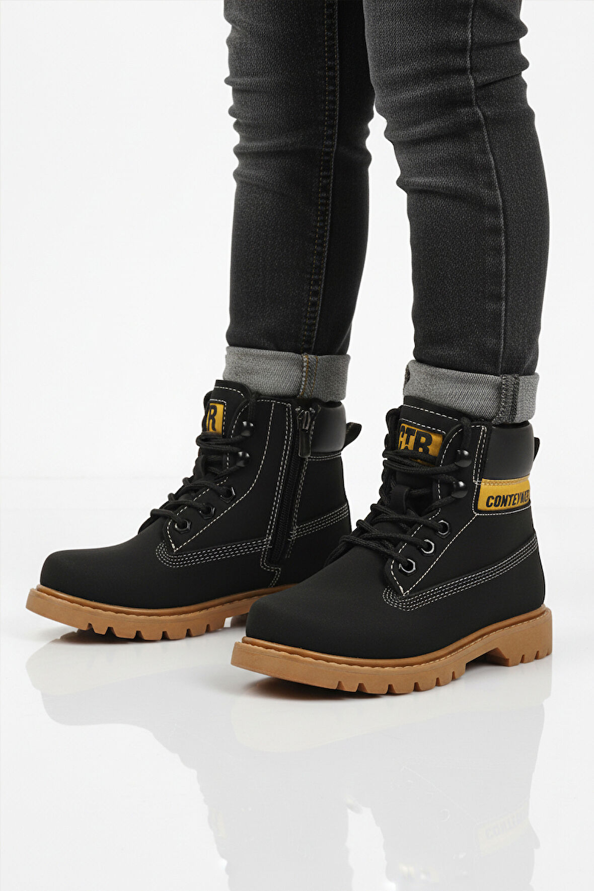 Siyah Nubuk Kaymaz Unisex Çocuk Bot 921 F