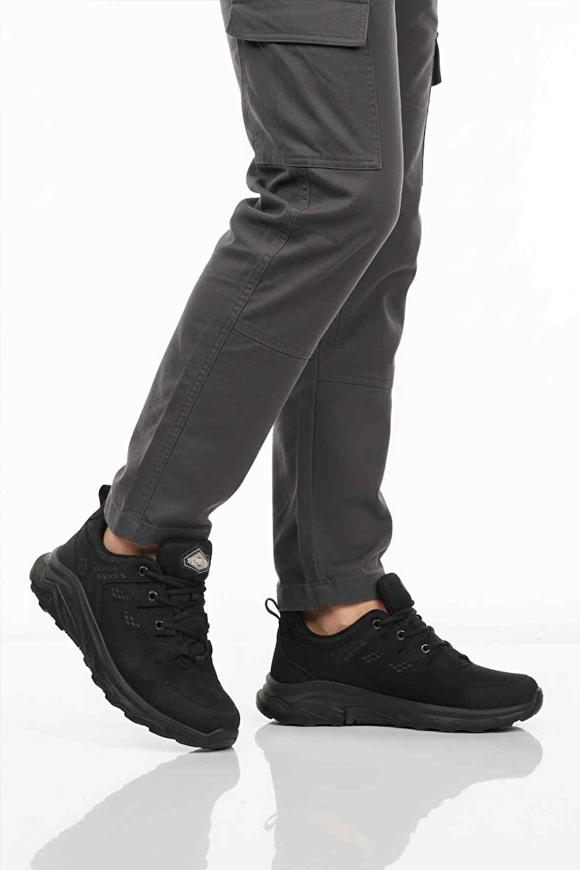 Siyah Nubuk Hakiki Deri Su Geçirmez Erkek Outdoor Ayakkabı M2040 M