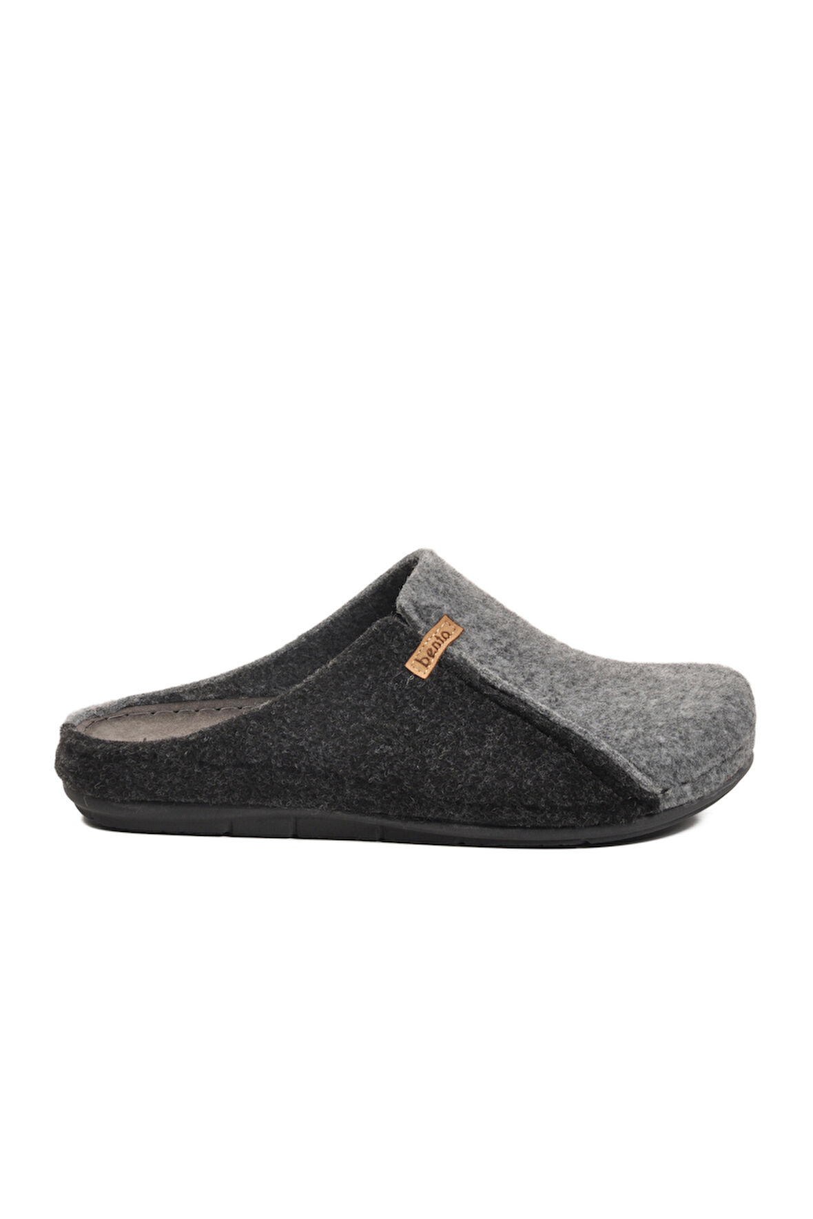 Gri Siyah Anatomik Keçe Erkek Ev Terlik K-63.007 M