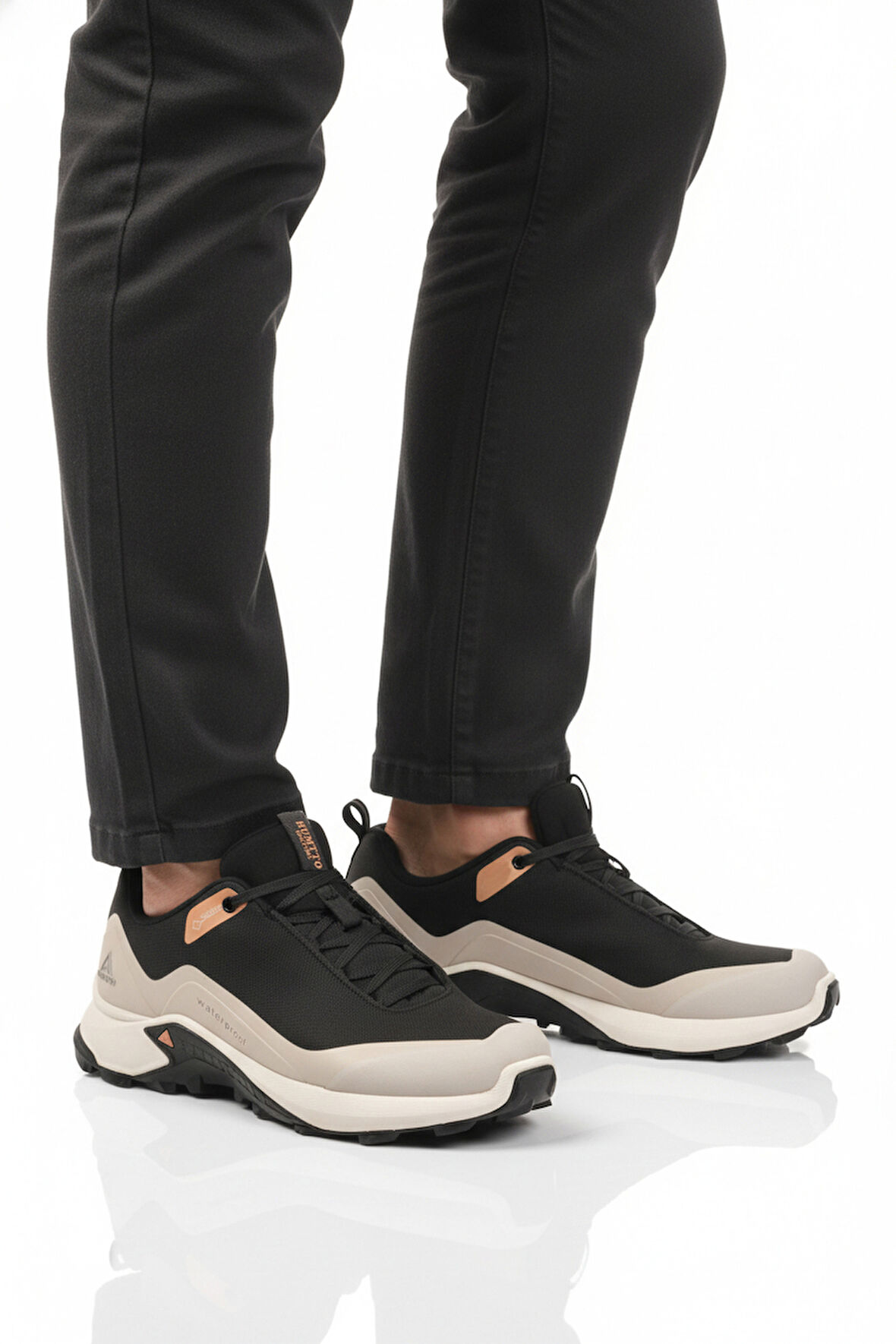 Siyah Bej Kaymaz Taban Su Geçirmez Erkek Outdoor Ayakkabı 110396A-1 M