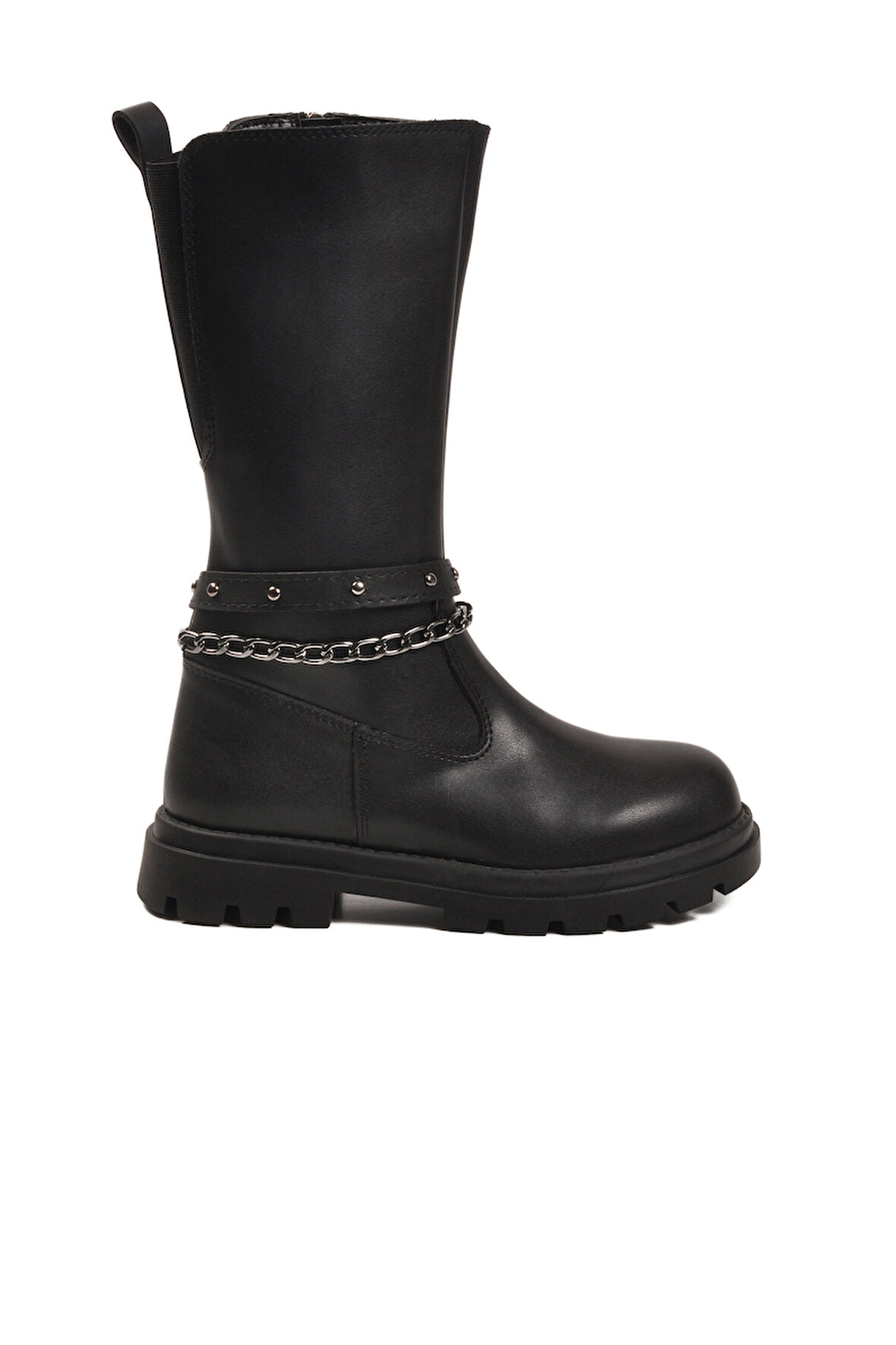 Siyah İçi Polarlı Fermuarlı Kız Çocuk Çizme Paris-26K F