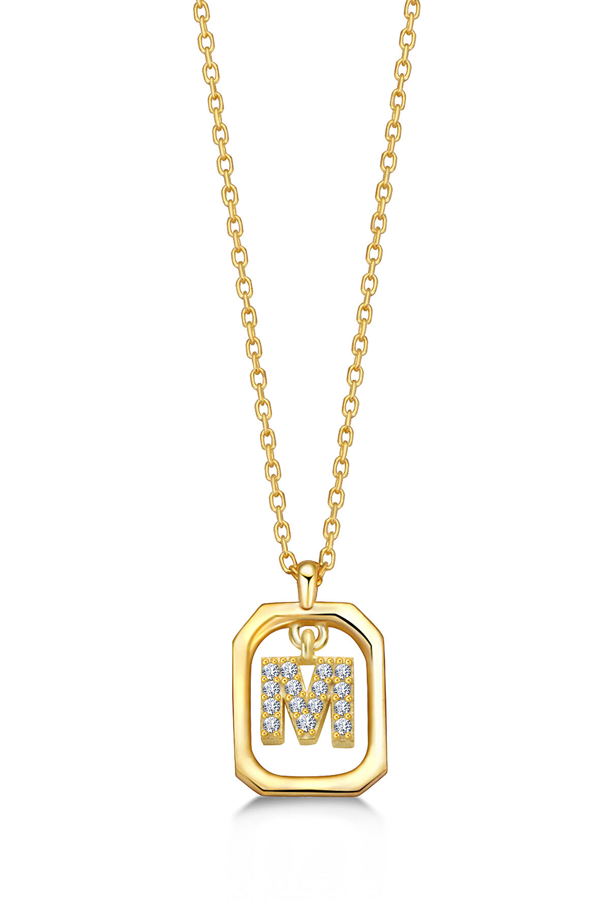 Kadın Frame Taşlı M Harfi Kolye | undefined