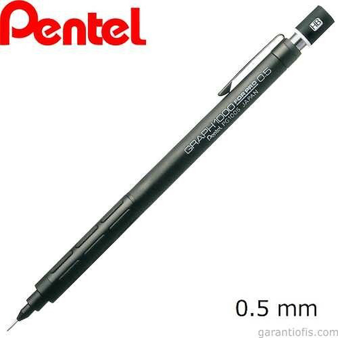 Pentel 0,5mm Graph PG1005 Mat Siyah Profesyonel Versatil Kalem