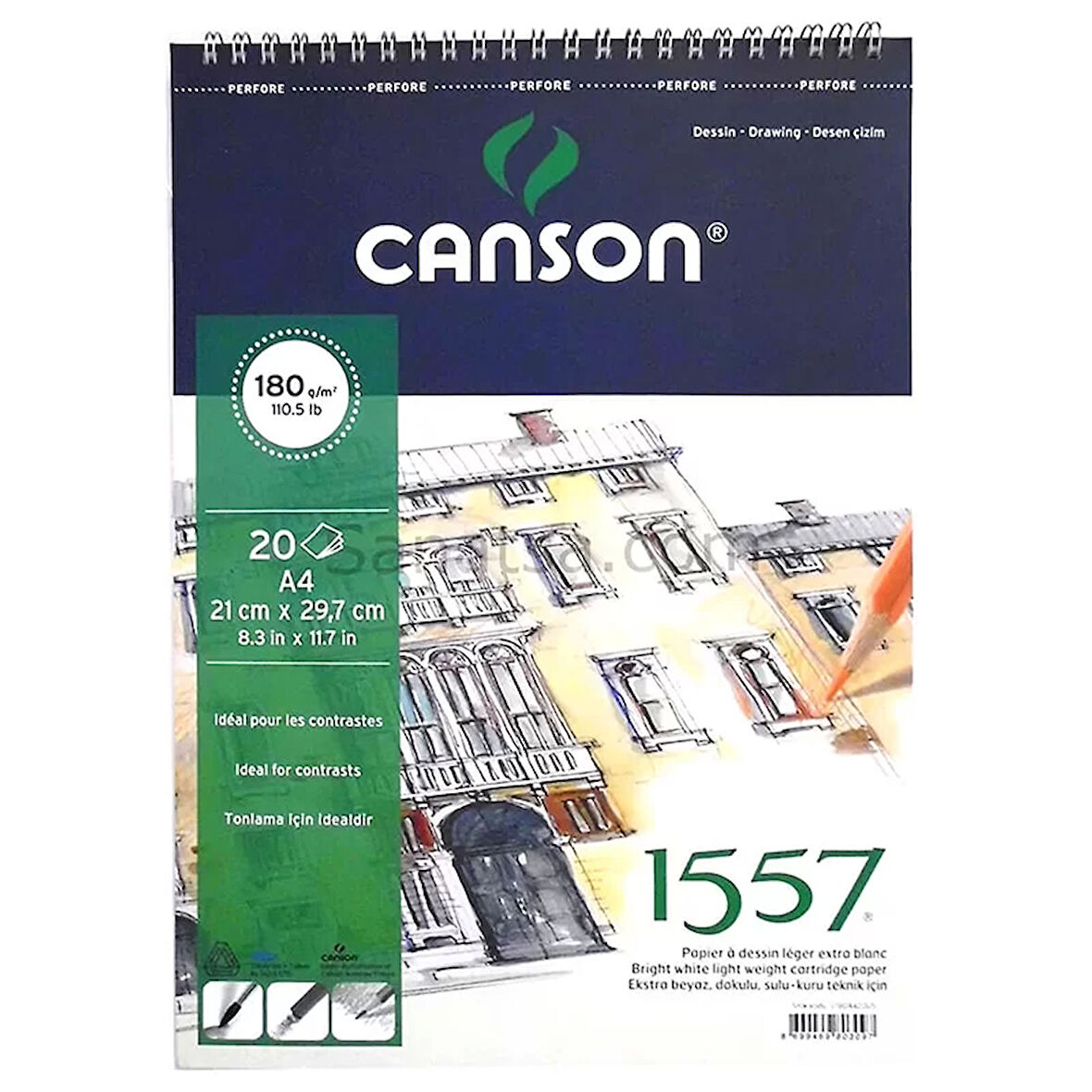 CANSON 1557 A4 20 YP RESİM BLOK 180 GR SPR 18020A4