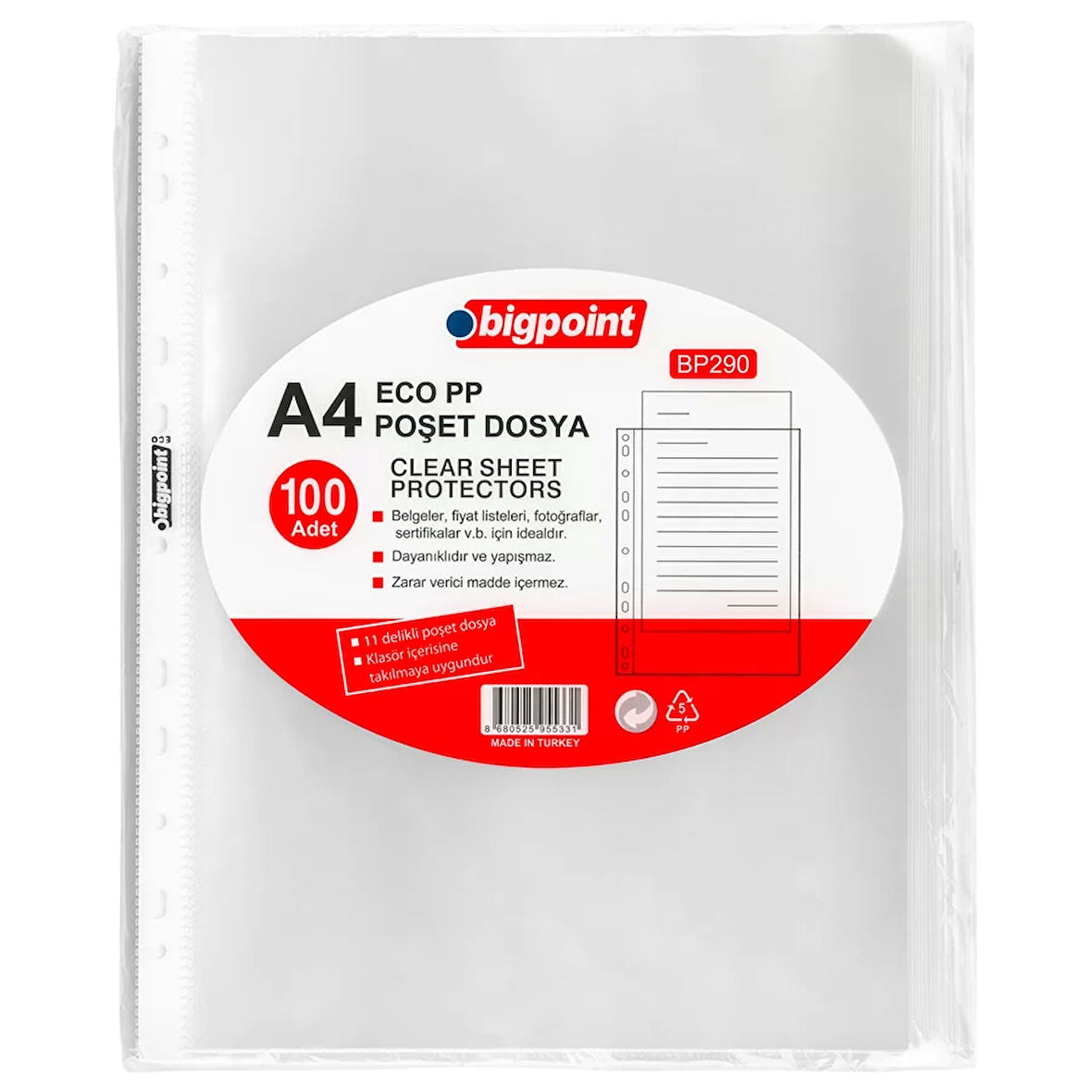 Bigpoint Poşet Dosya Eco 30 Mikron 100'lü Paket