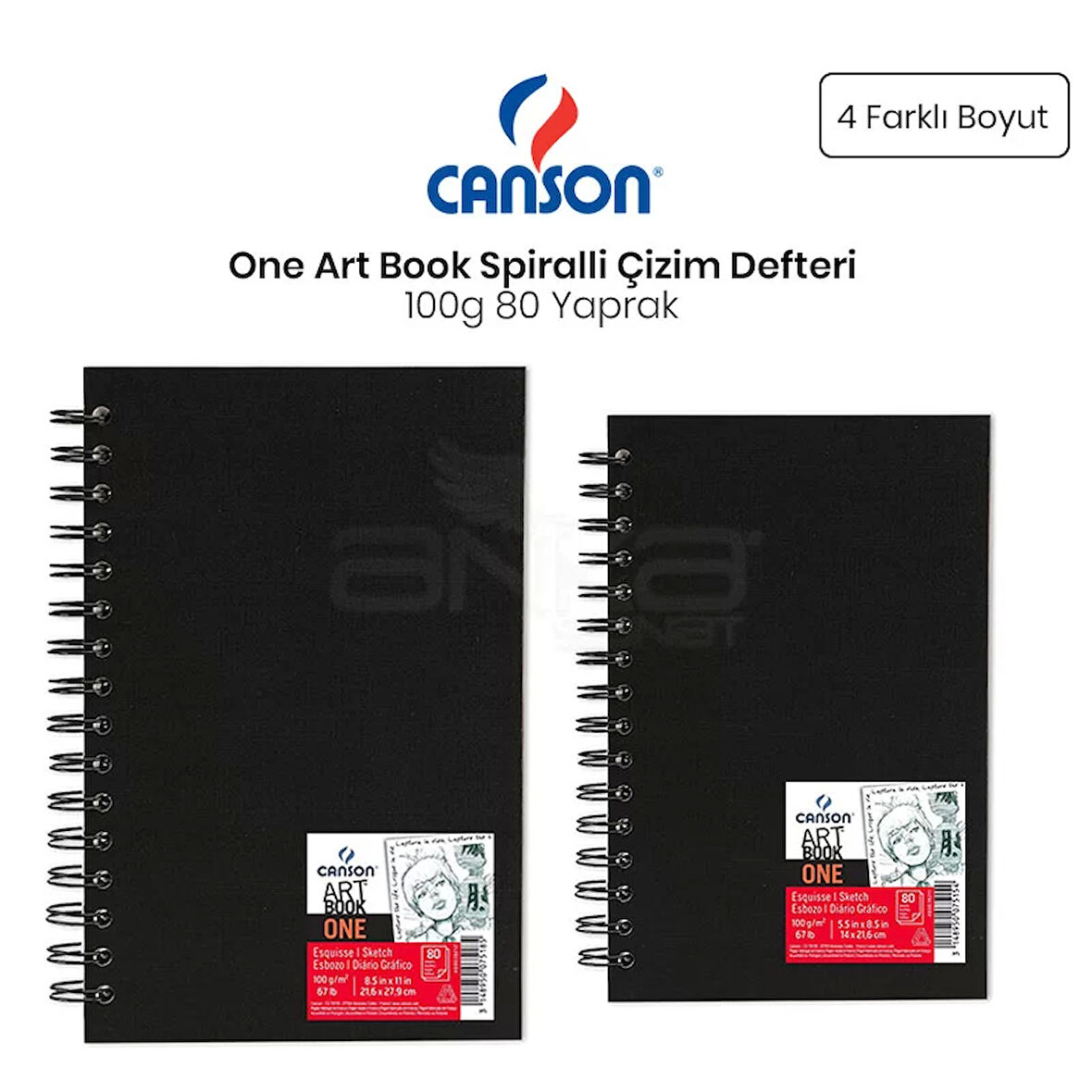 Canson One Art Book Çizim Defteri Spiralli 100g 80 Yaprak