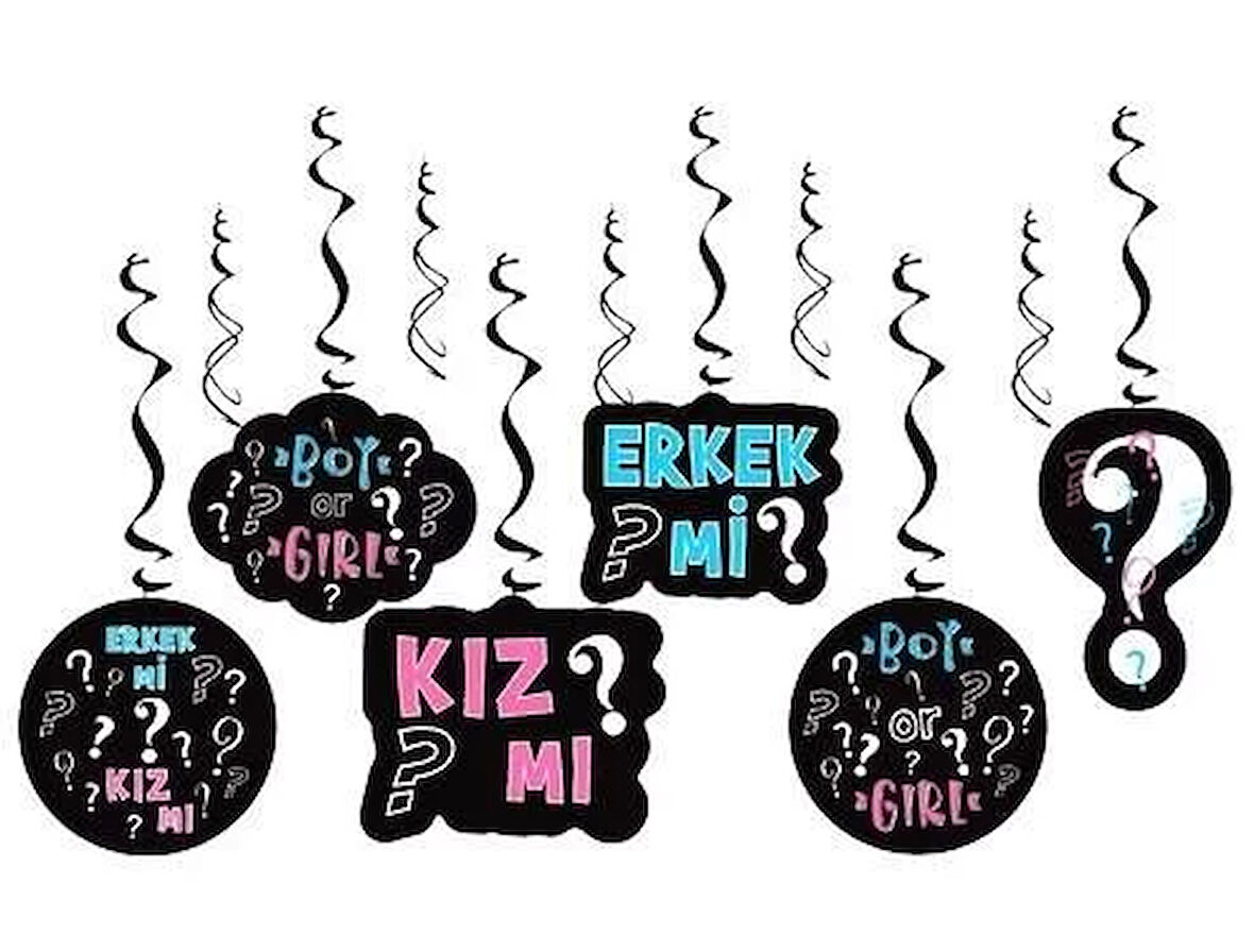 Cinsiyet Partisi 6 Lı Asma Tavan Süsü