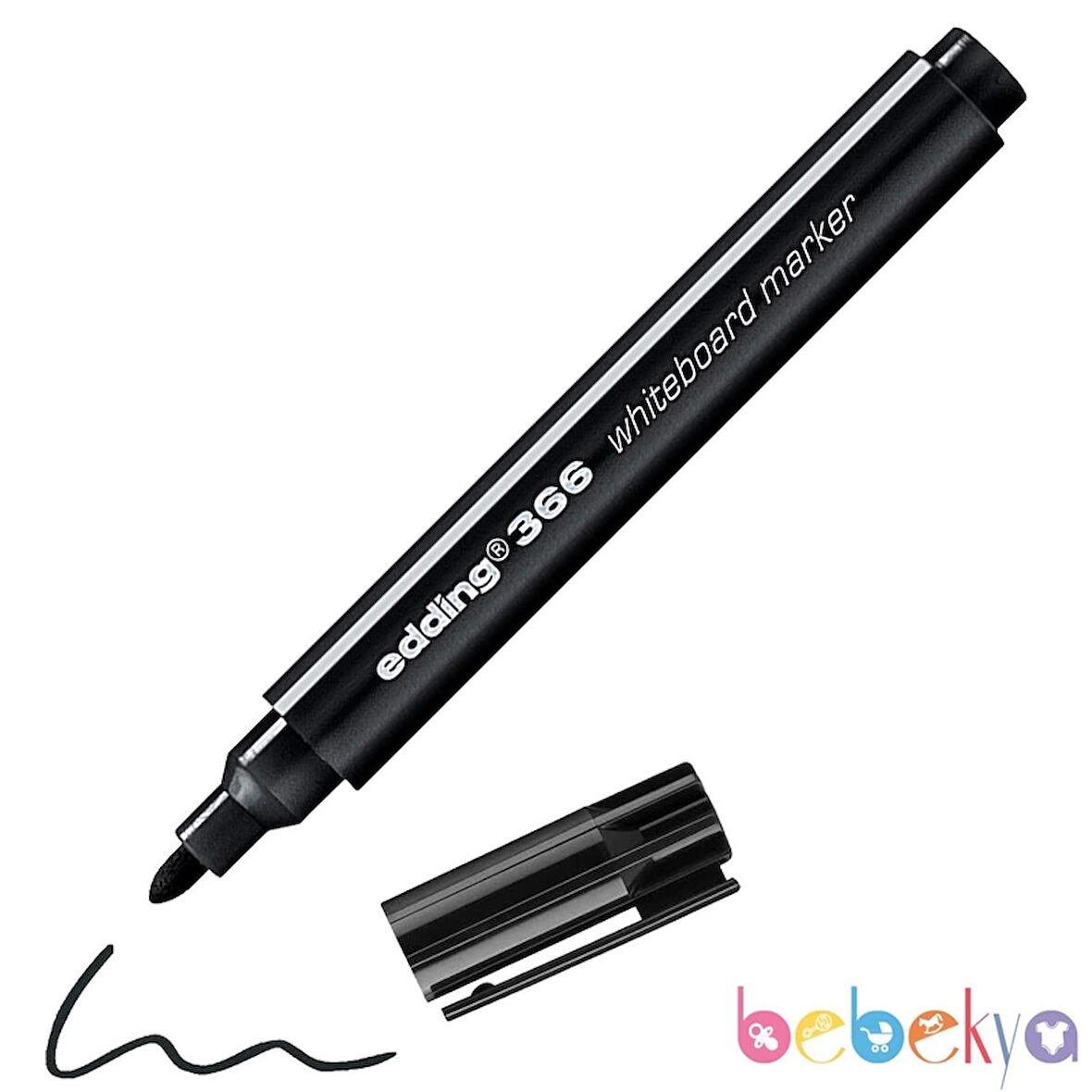 EDDİNG 366 BEYAZ TAHTA KALEMİ YUVARLAK UÇ SİYAH 1mm