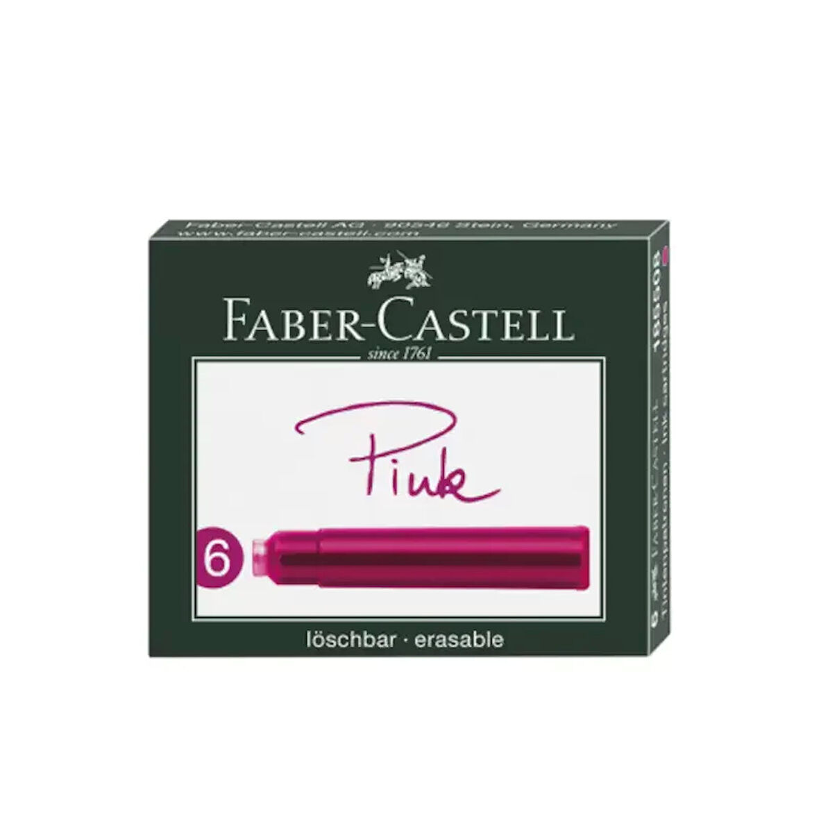 FABER-CASTELL GRİP DOLMA KALEM KARTUŞU PEMBE 6LI (185508)