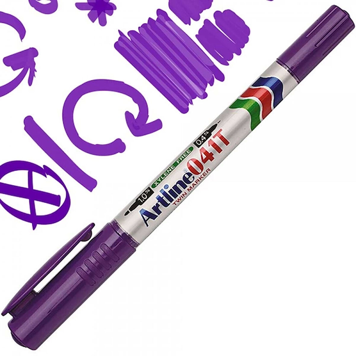 ARTLİNE EK-041T İKİ UÇLU PERMANENT MARKÖR MOR